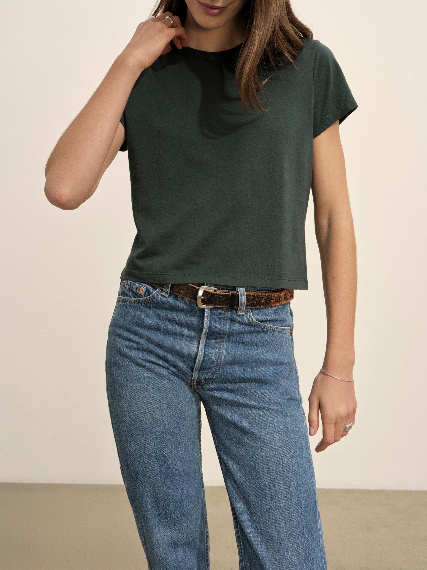 Dark Navy Pima Boxy Crew Product Image