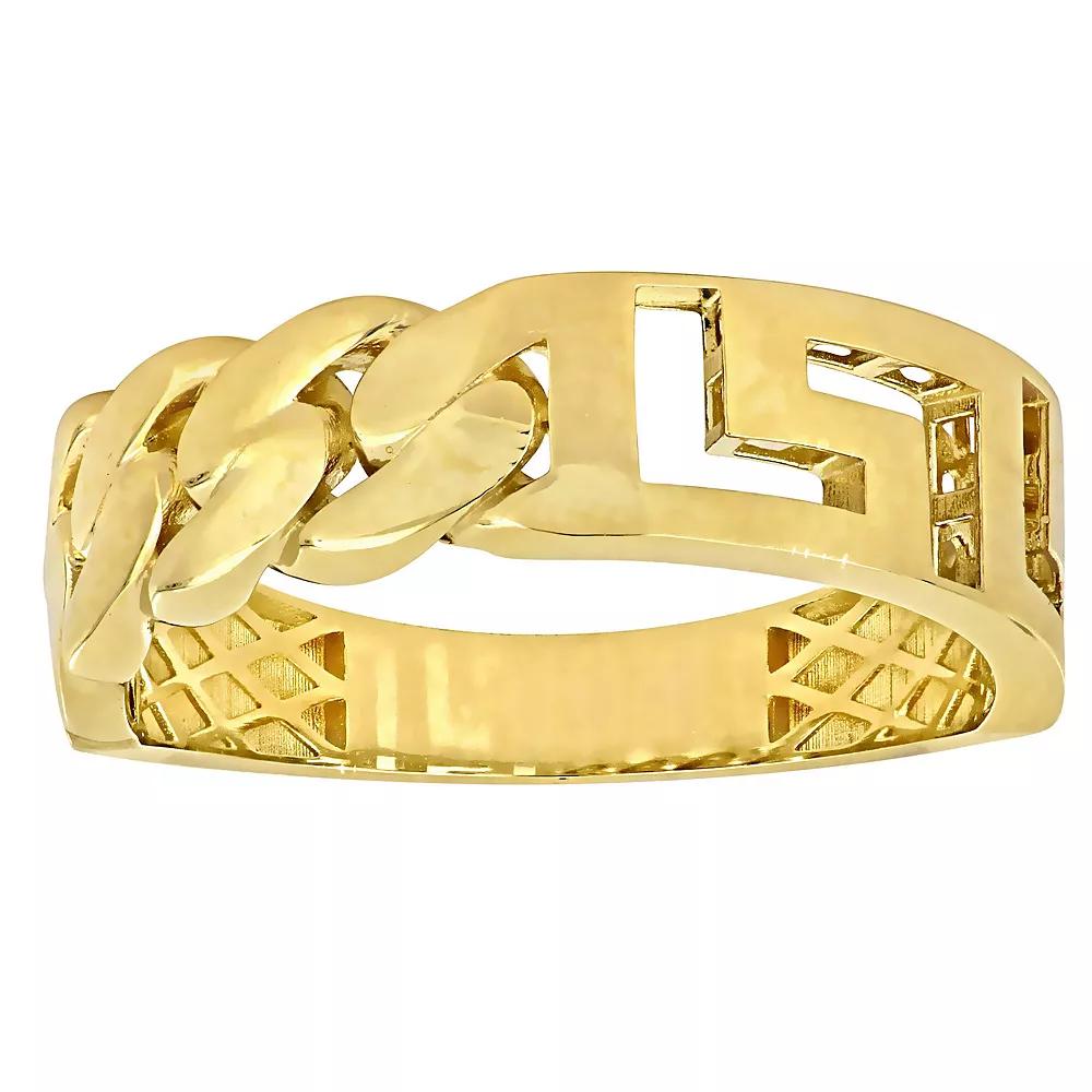 Stella Grace 14k Gold Men's Interlocking & Greek Key Design Ring, Size: 13 Product Image