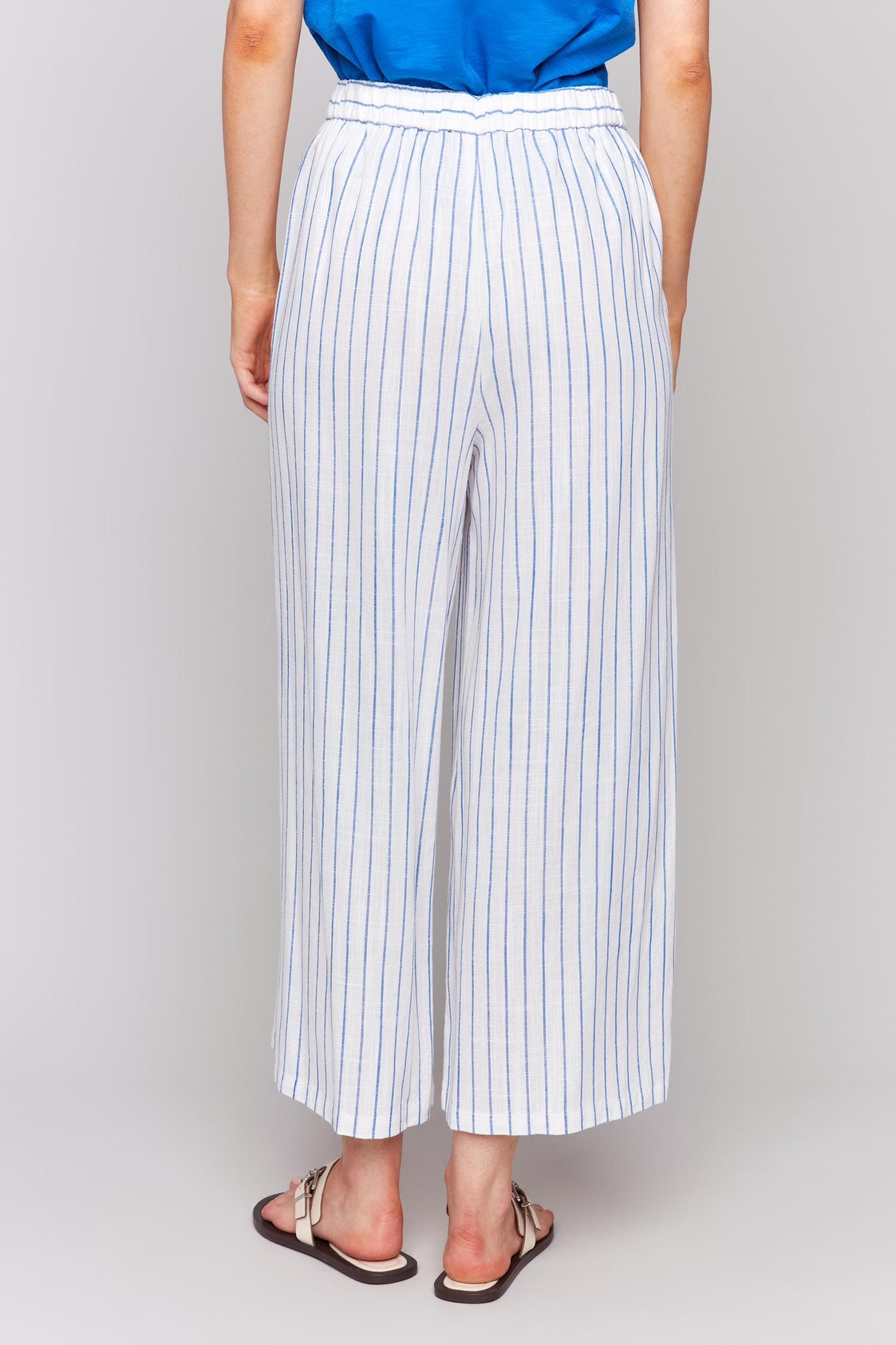 Printed Stripe Cropped Linen Pant Product Image