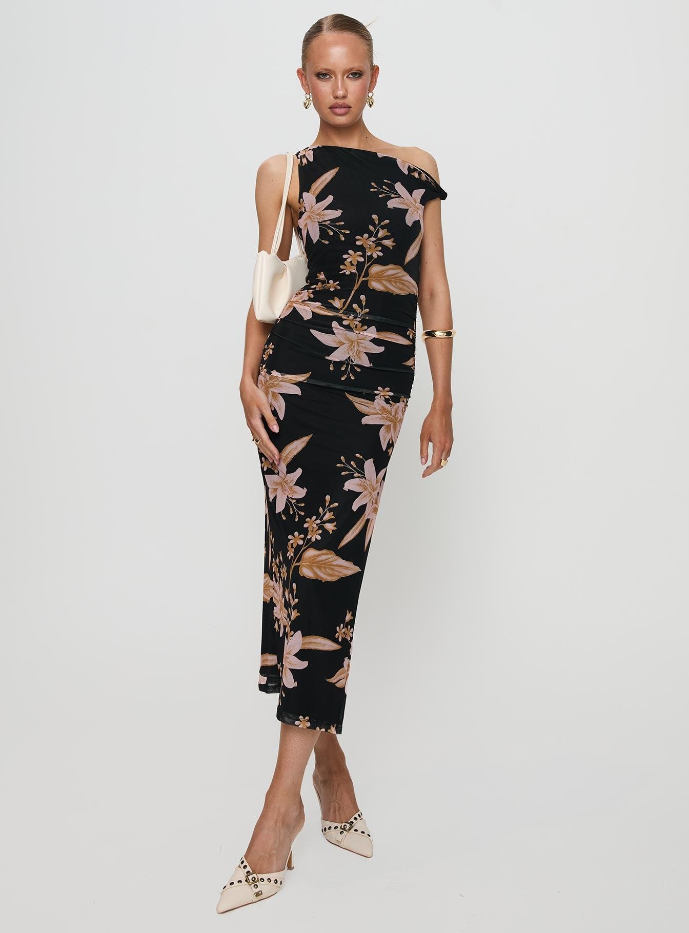 Goldrush Maxi Dress Black Floral Product Image