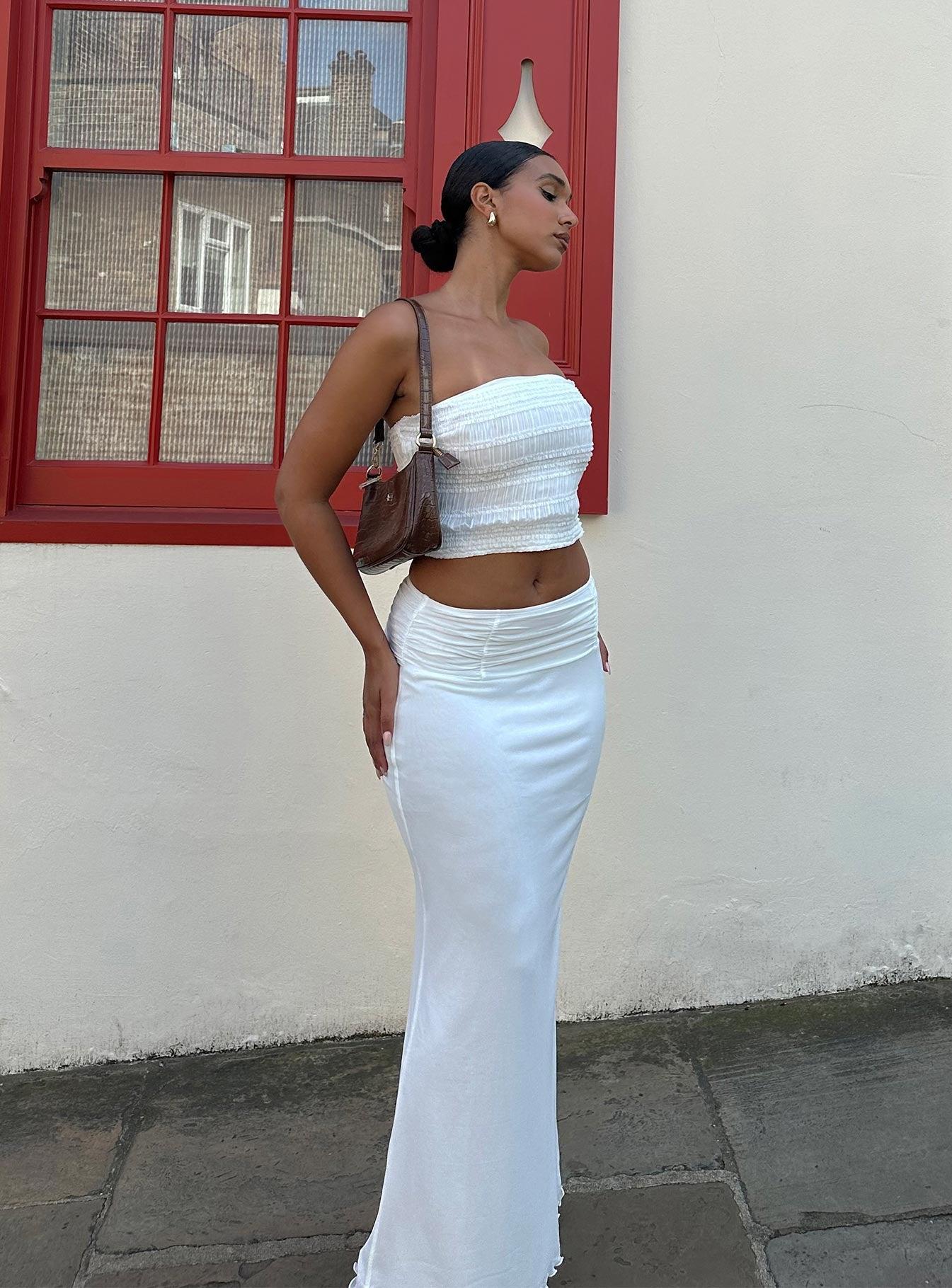 Meredith Maxi Skirt White Product Image