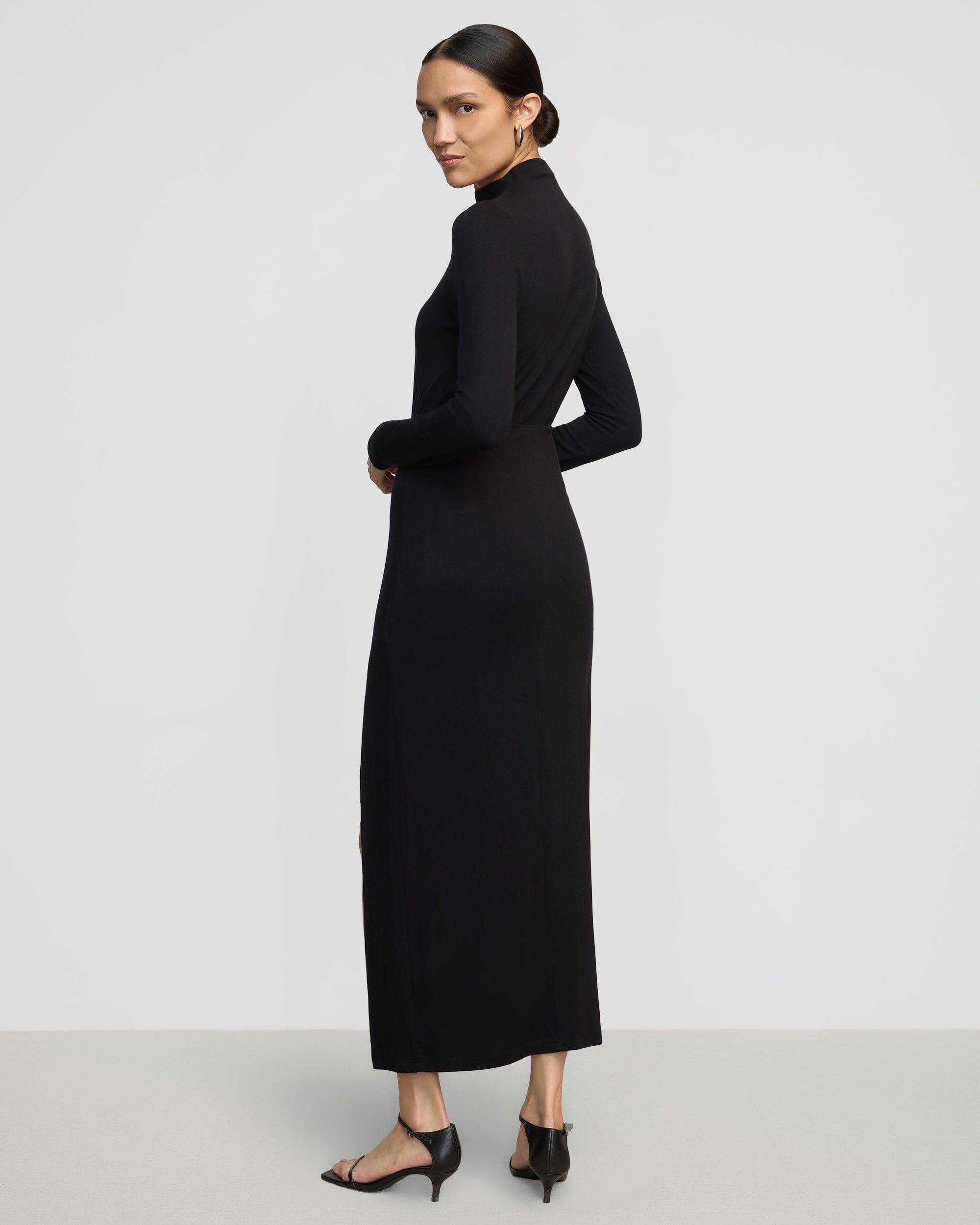 Suki Mock-Neck Side-Slit Dress Product Image
