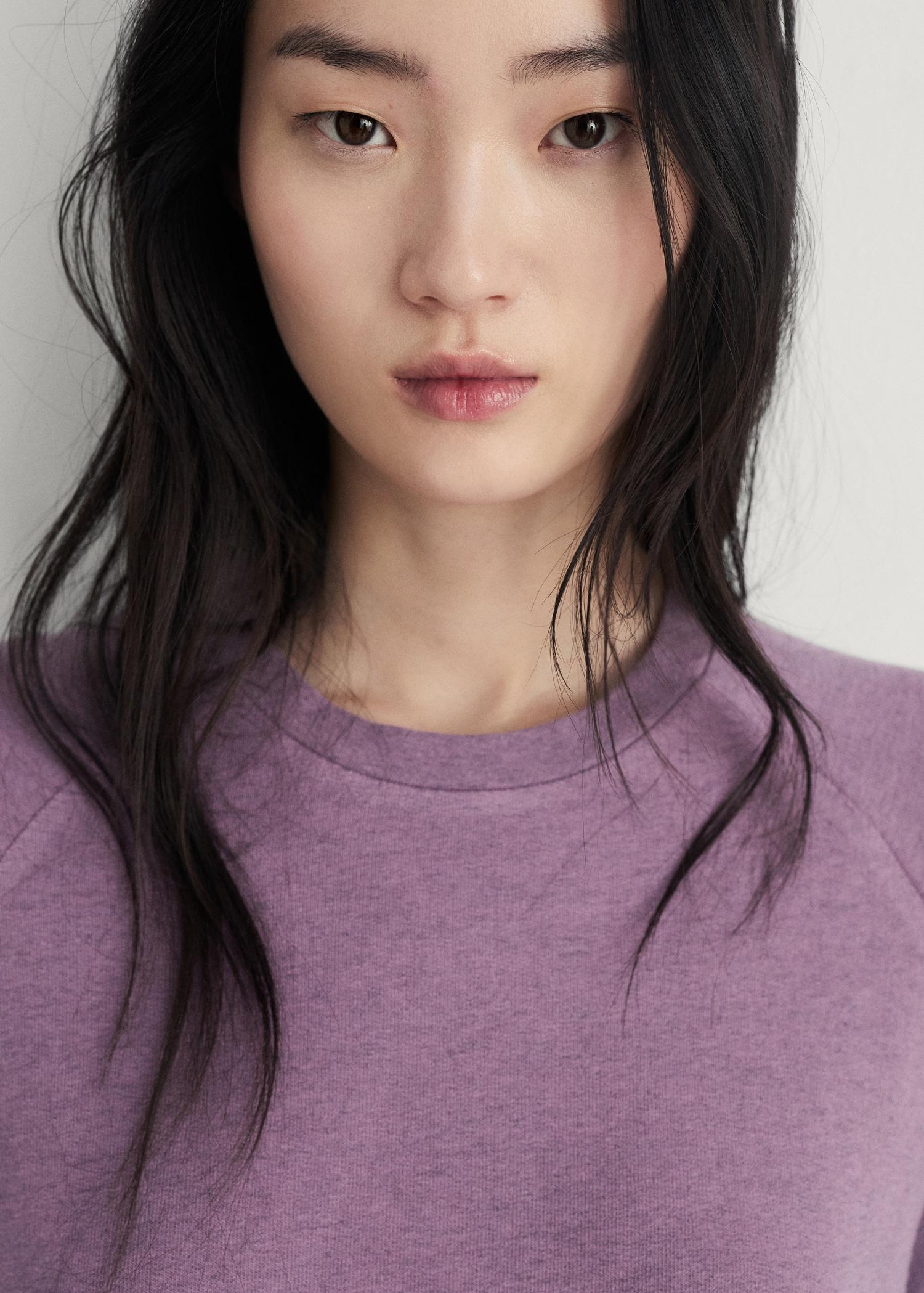 Heather fleece cotton nightgown - Women | MANGO USA Product Image