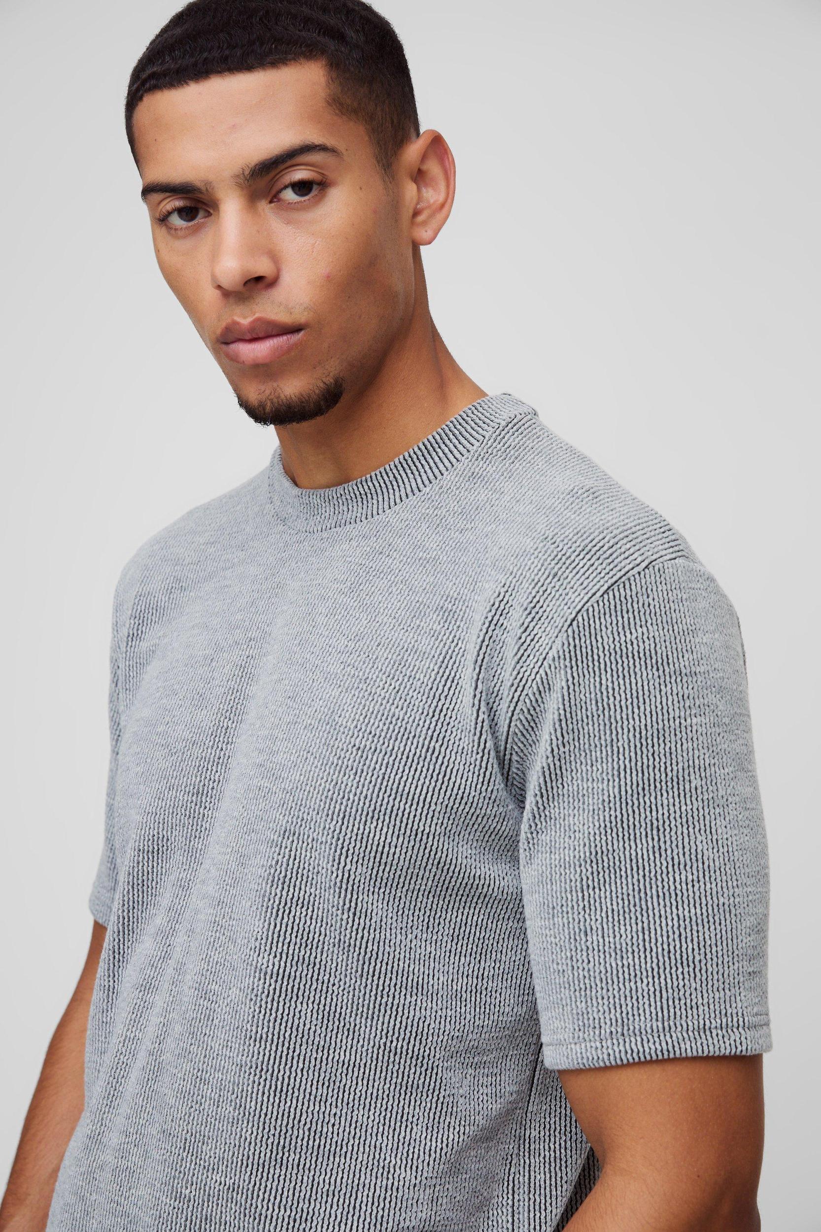 Regular Fit Contrast Rib T-Shirt | boohooMAN USA Product Image