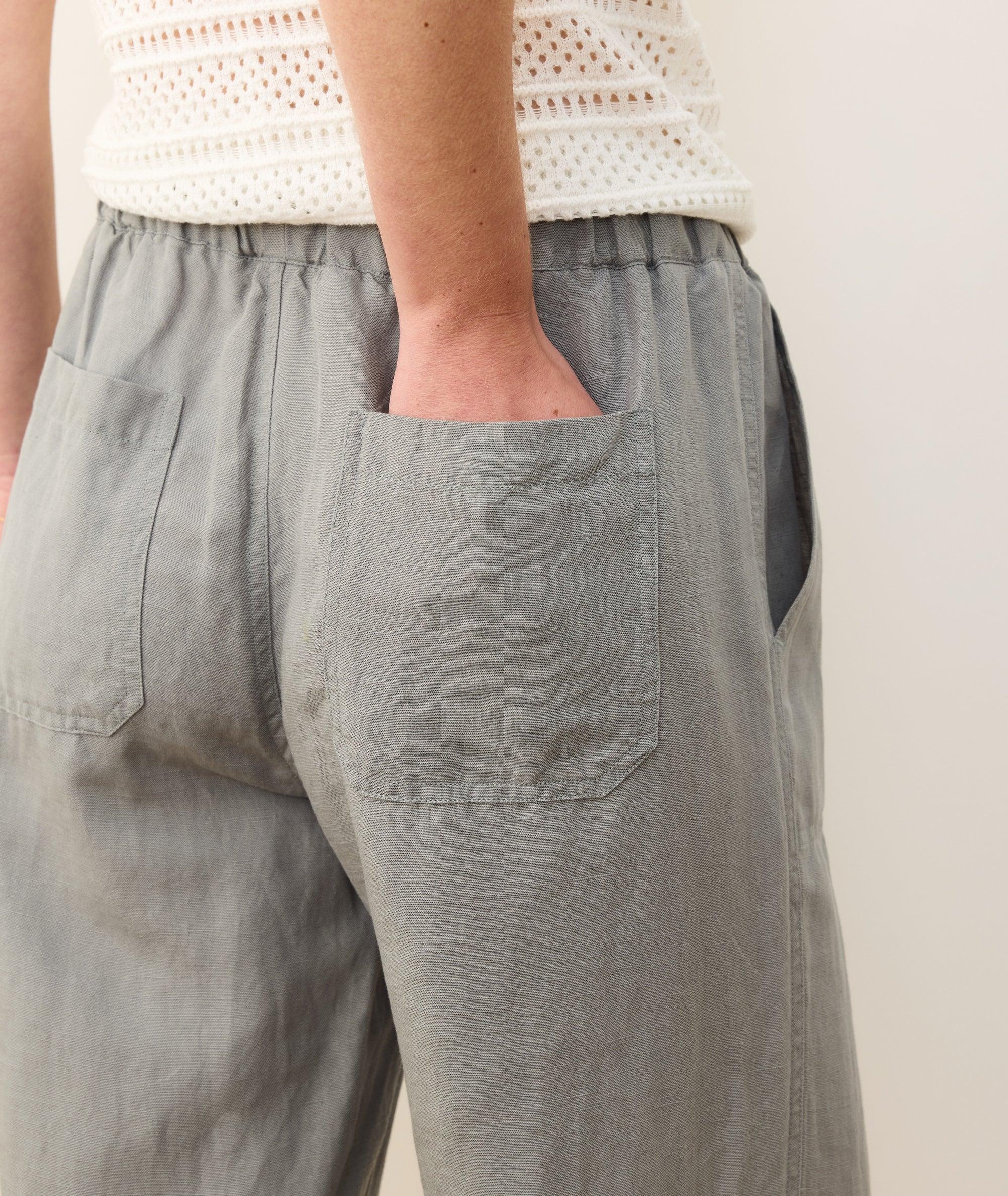 Linen Drawstring Straight Leg Pant Product Image