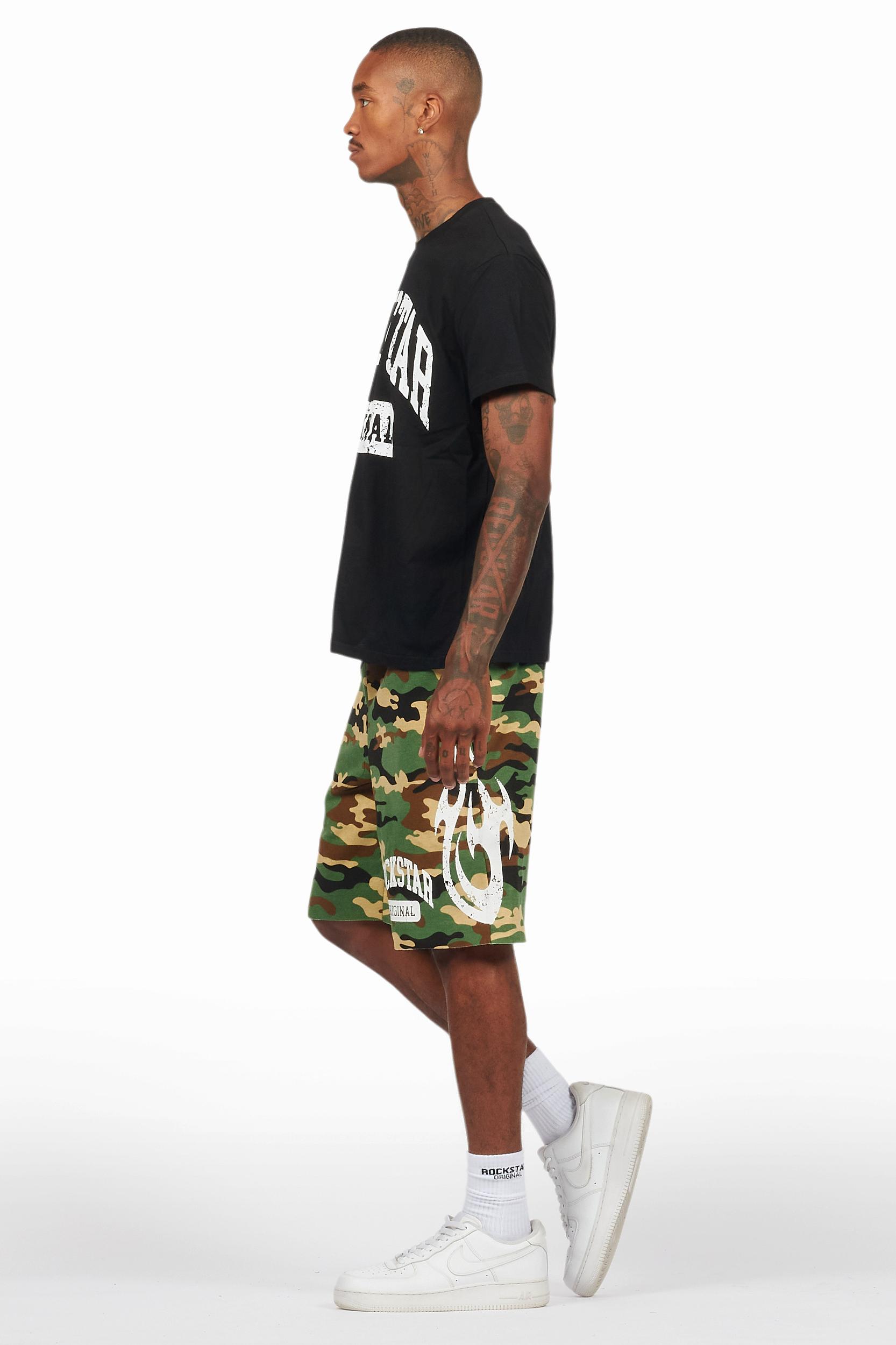 Members Black/Camo T-Shirt/Short Set Male Product Image