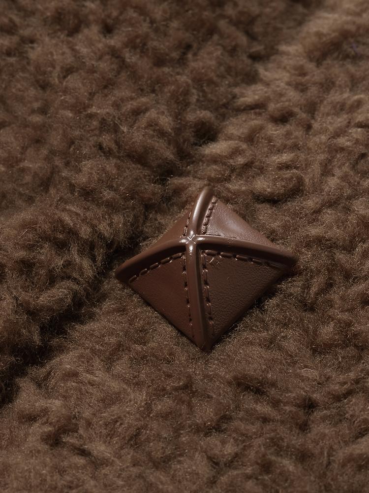 Pure Wool Lapel Velour Long Women Coat Product Image