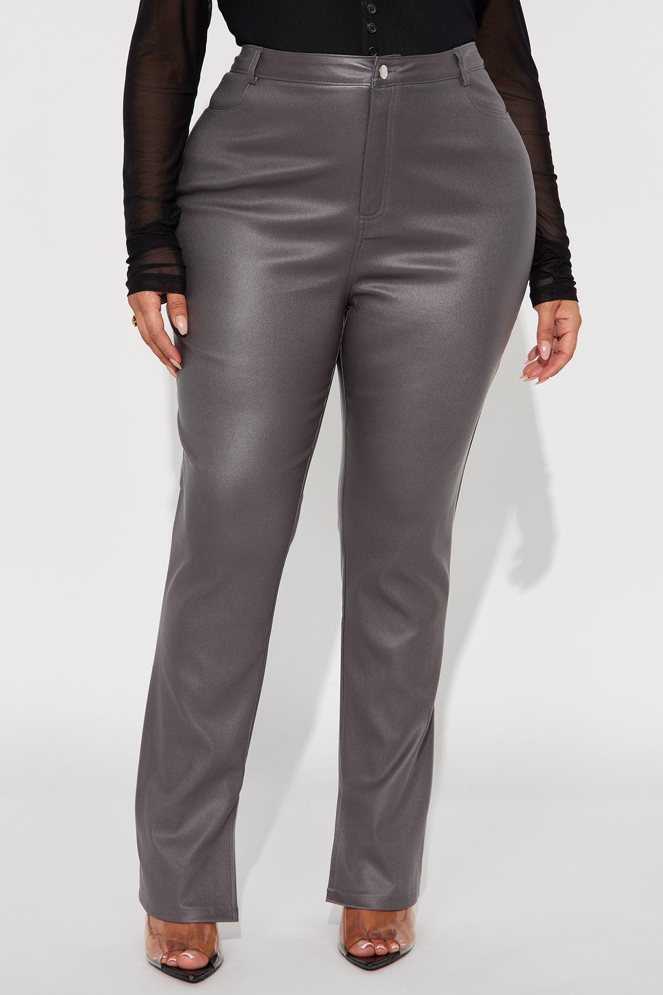Gia Faux Leather Skinny Pant - Charcoal Female Product Image