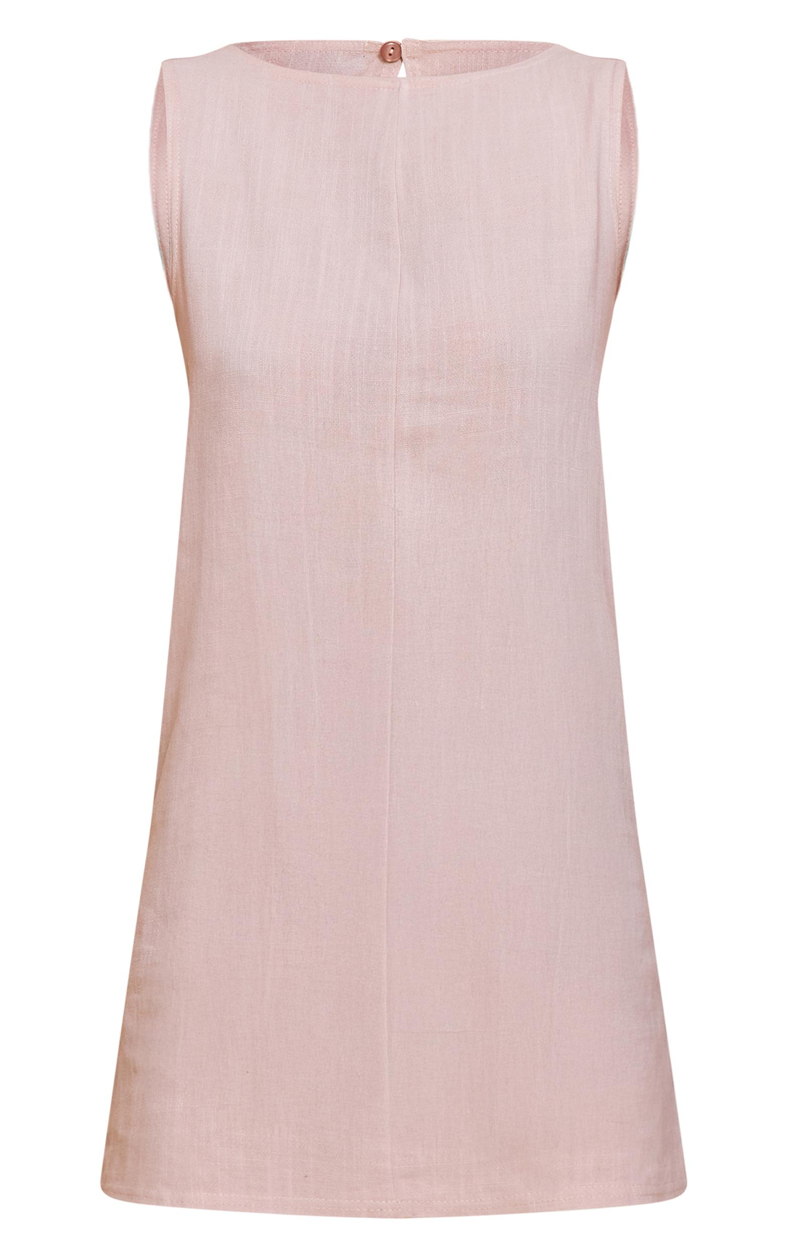 Natural Textured Boat Neck Boxy Shift Dress Product Image
