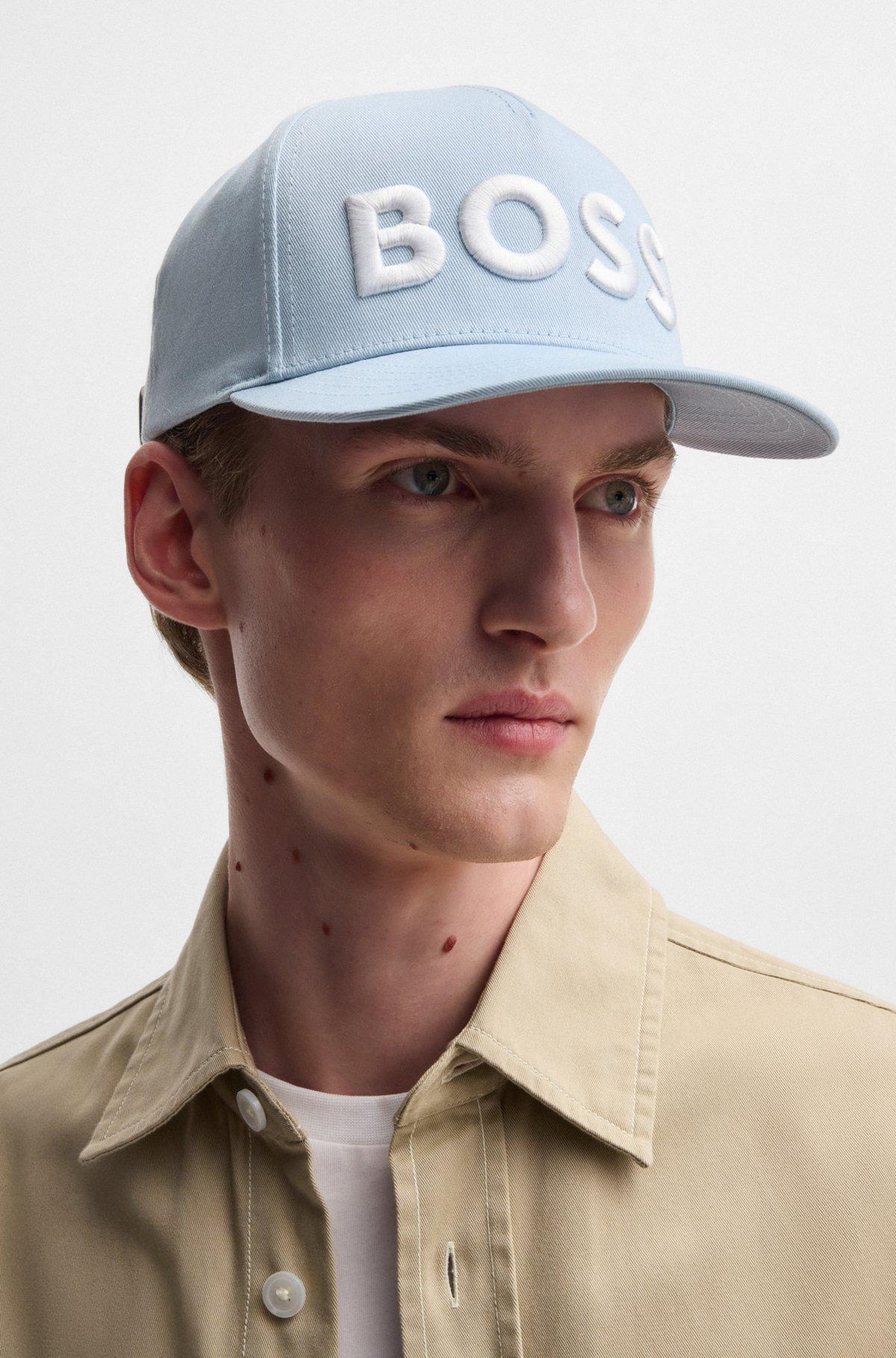 BOSS - Cotton-twill cap with embroidered logo - Light Blue Product Image