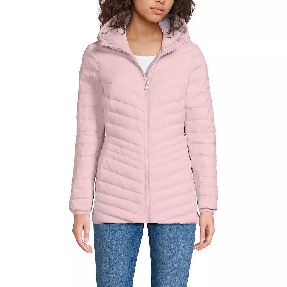 Women's Lands' End Hooded Down Wanderweight Ultralight Packable Jacket,  Product Image