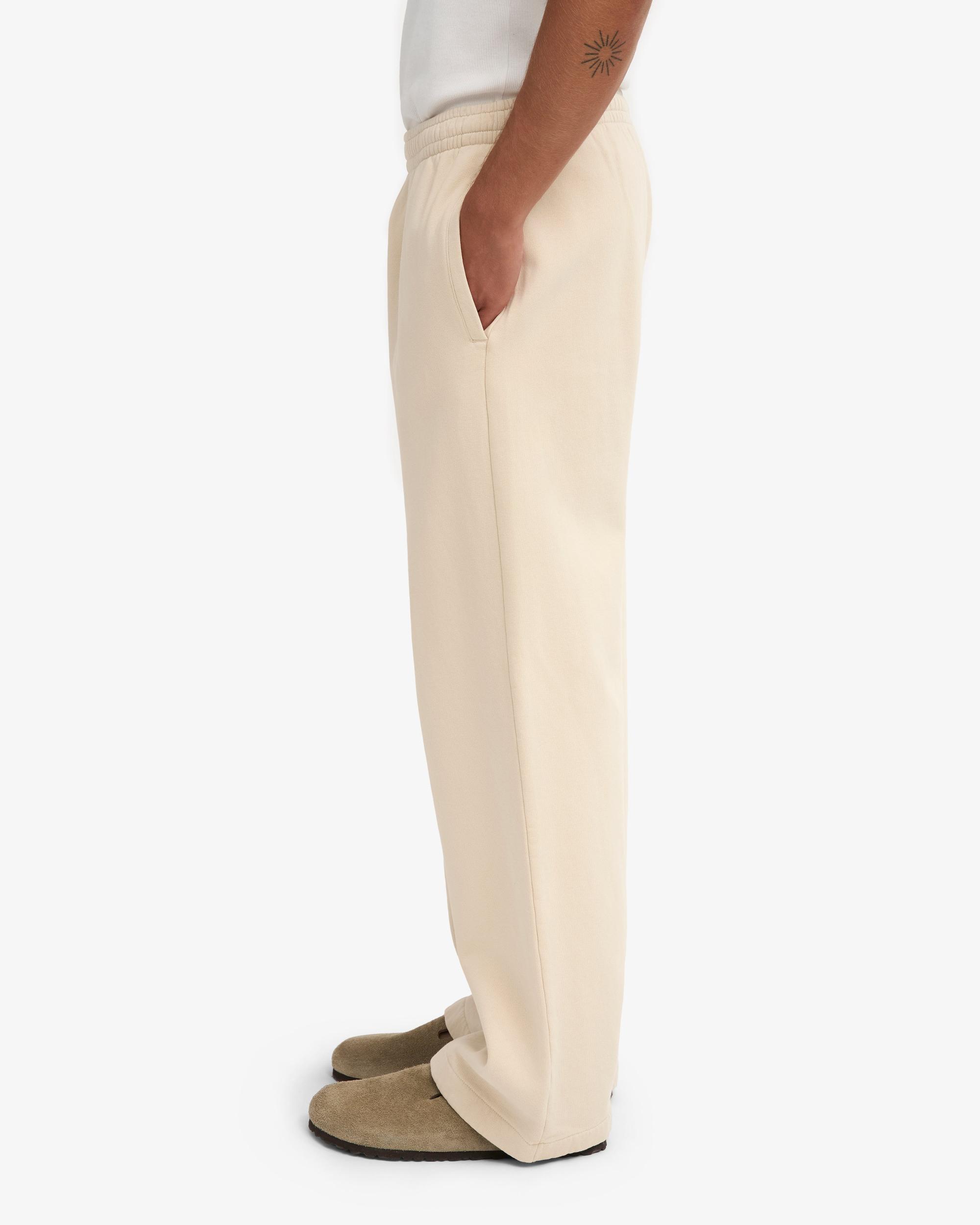Organic Straight Leg Sweatpants - Ivory White Product Image