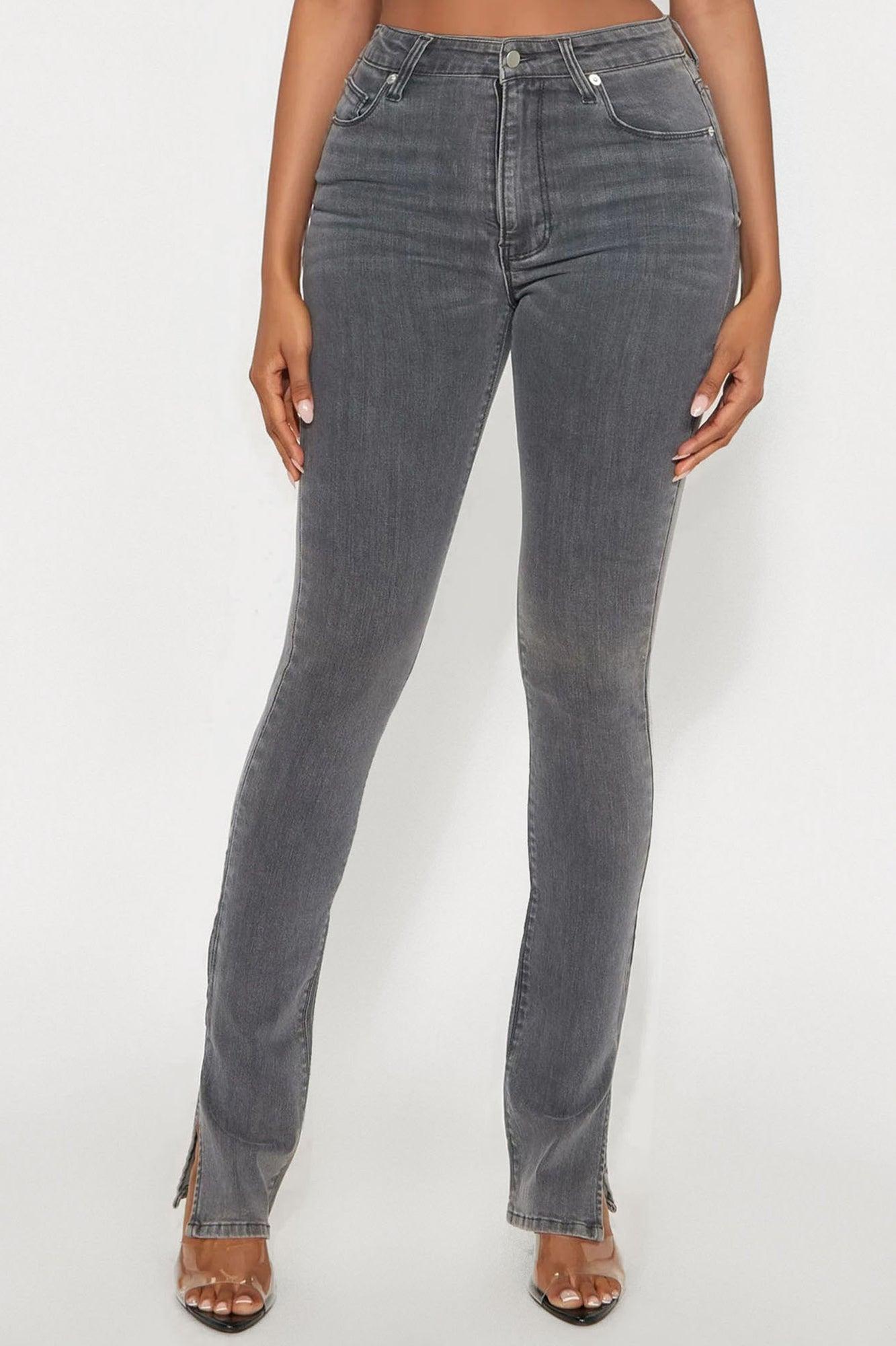 Tall Soho Side Split Skinny Jeans - Grey Product Image