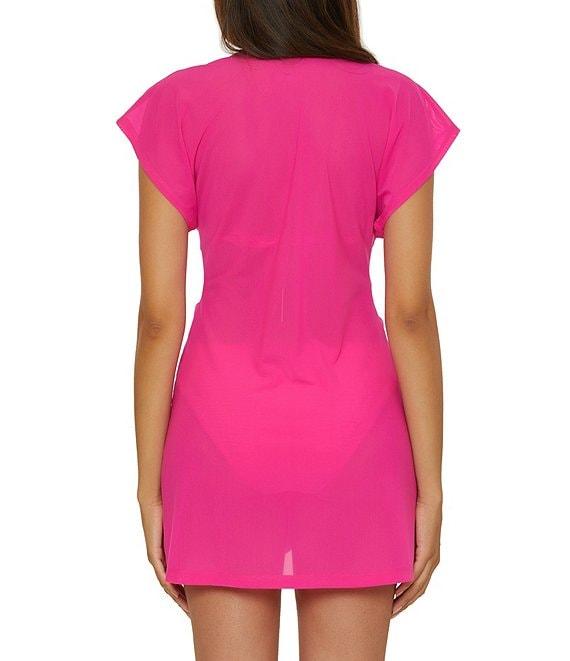 Trina Turk Indigo Solid Tie Front Dress Swim Cover-Up Product Image