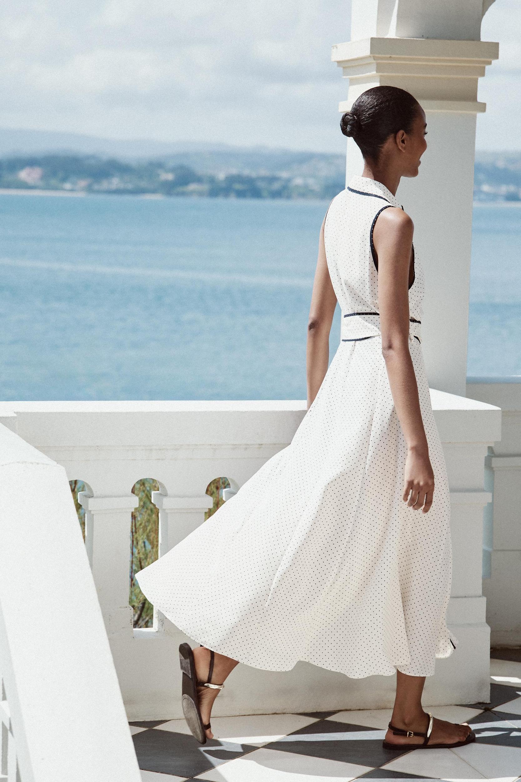 POLKA DOT MIDI SHIRTDRESS Product Image