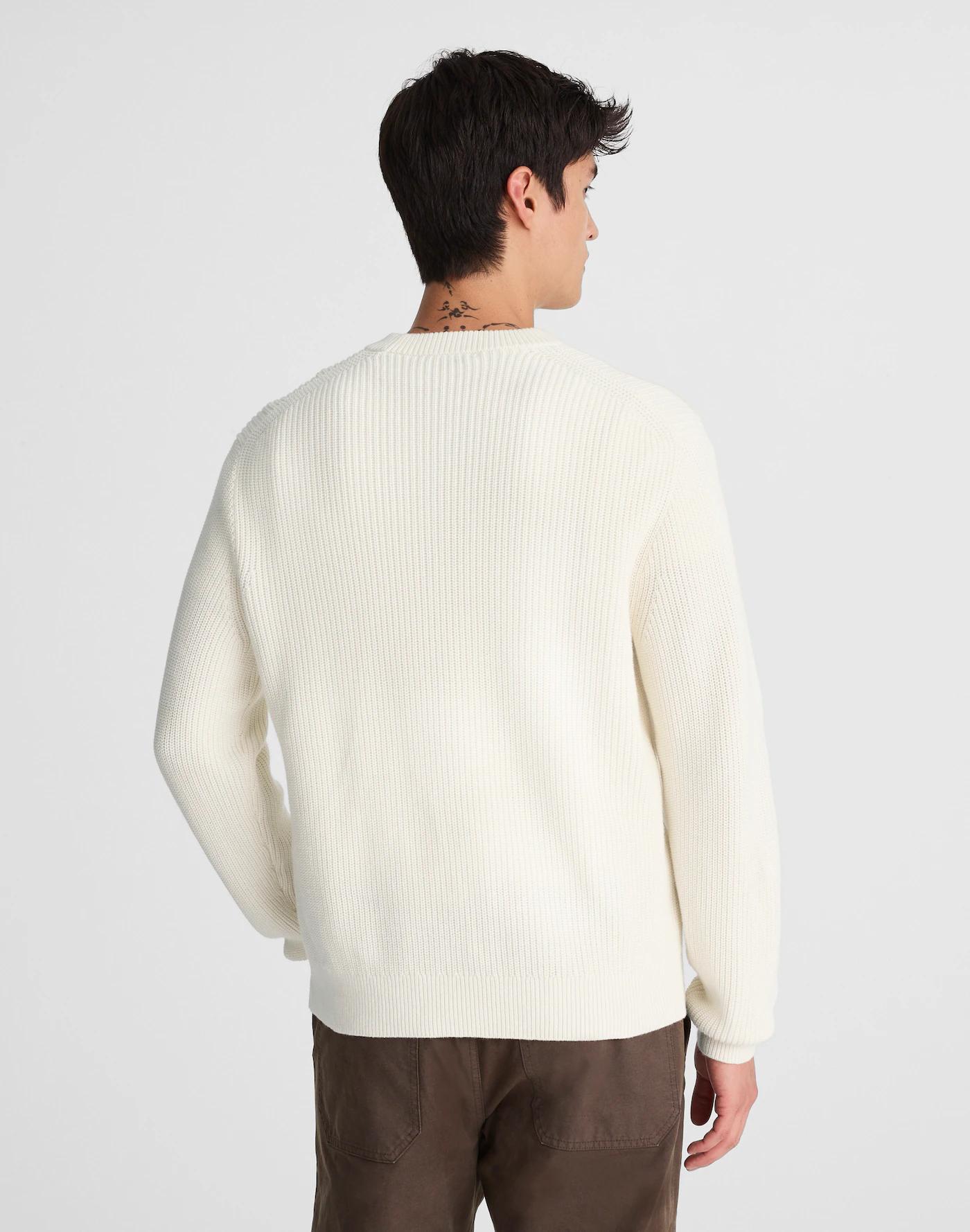 Cotton Shaker-Stitch Crewneck Sweater Product Image