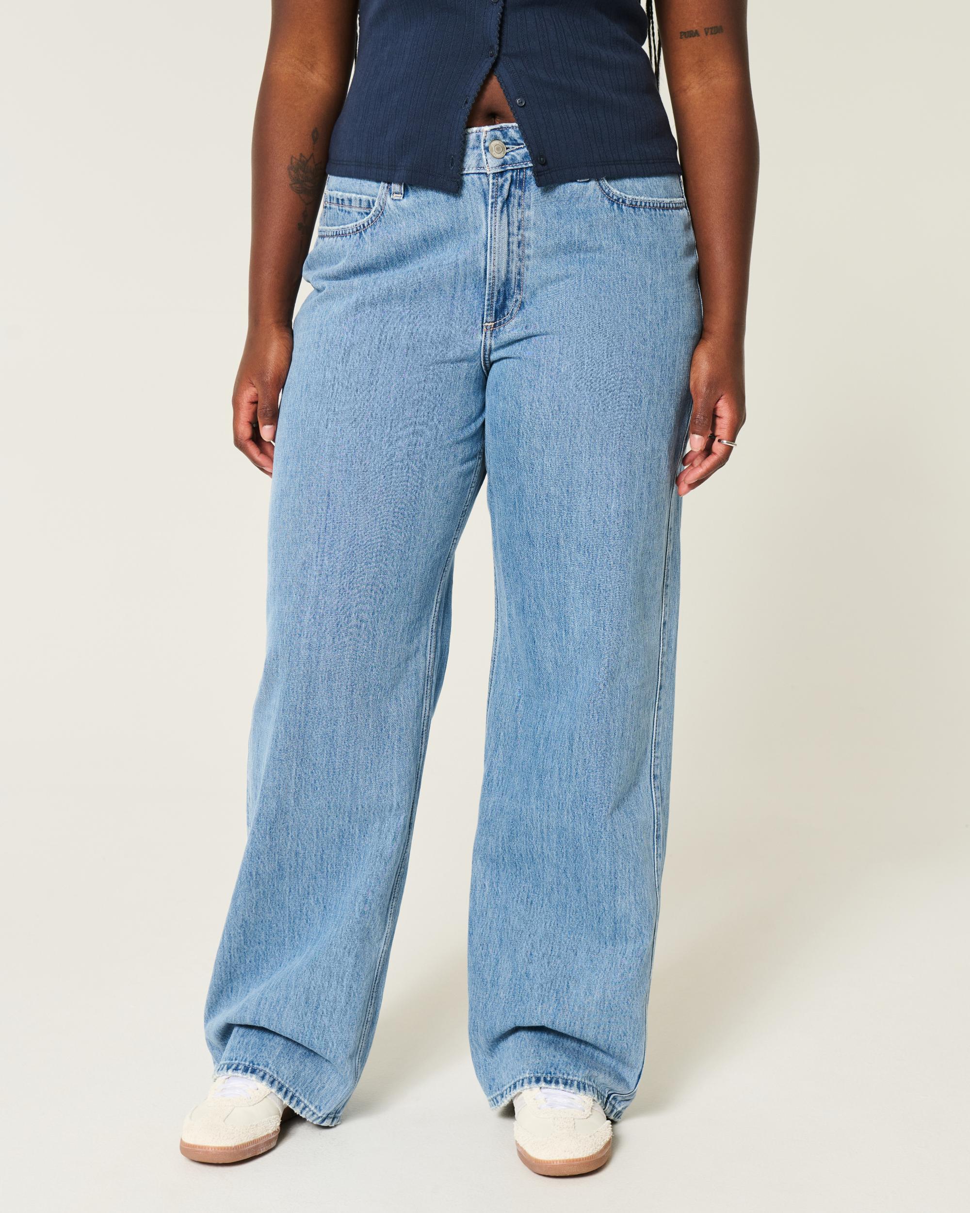 Curvy High-Rise Medium Wash Baggy Jeans Product Image