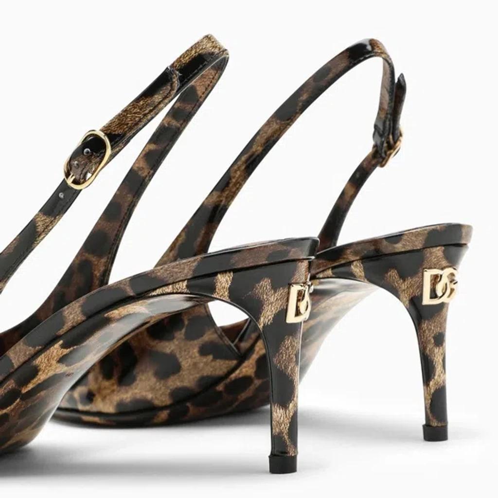 DOLCE & GABBANA Luxurious Leopard Printed Slingback Pumps For Women In Lavender Product Image