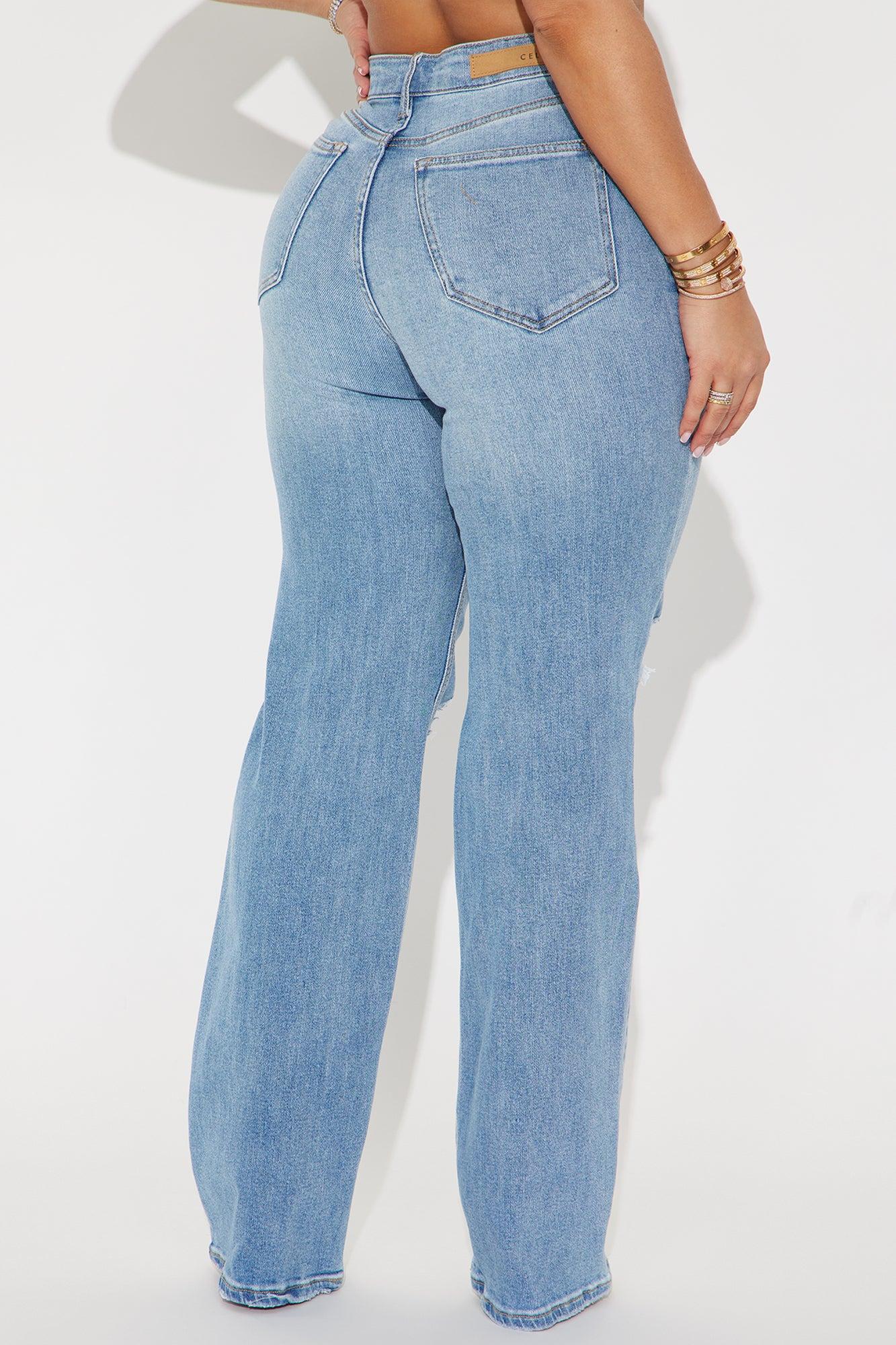Iconic Crossover Straight Leg Jeans - Light Wash Product Image