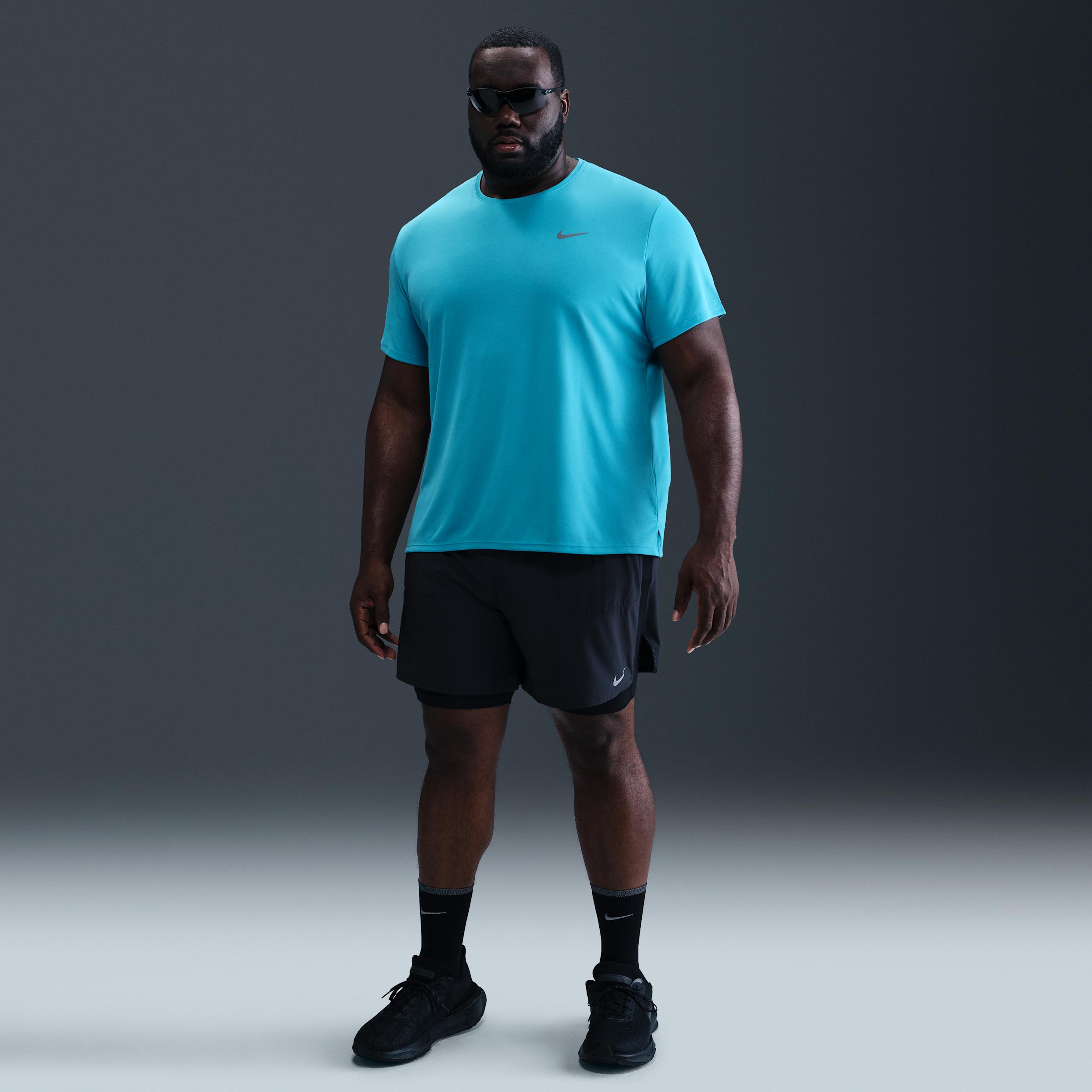 Nike Mens Miler Dri-FIT UV Short-Sleeve Running Top | DV9315-345 Product Image