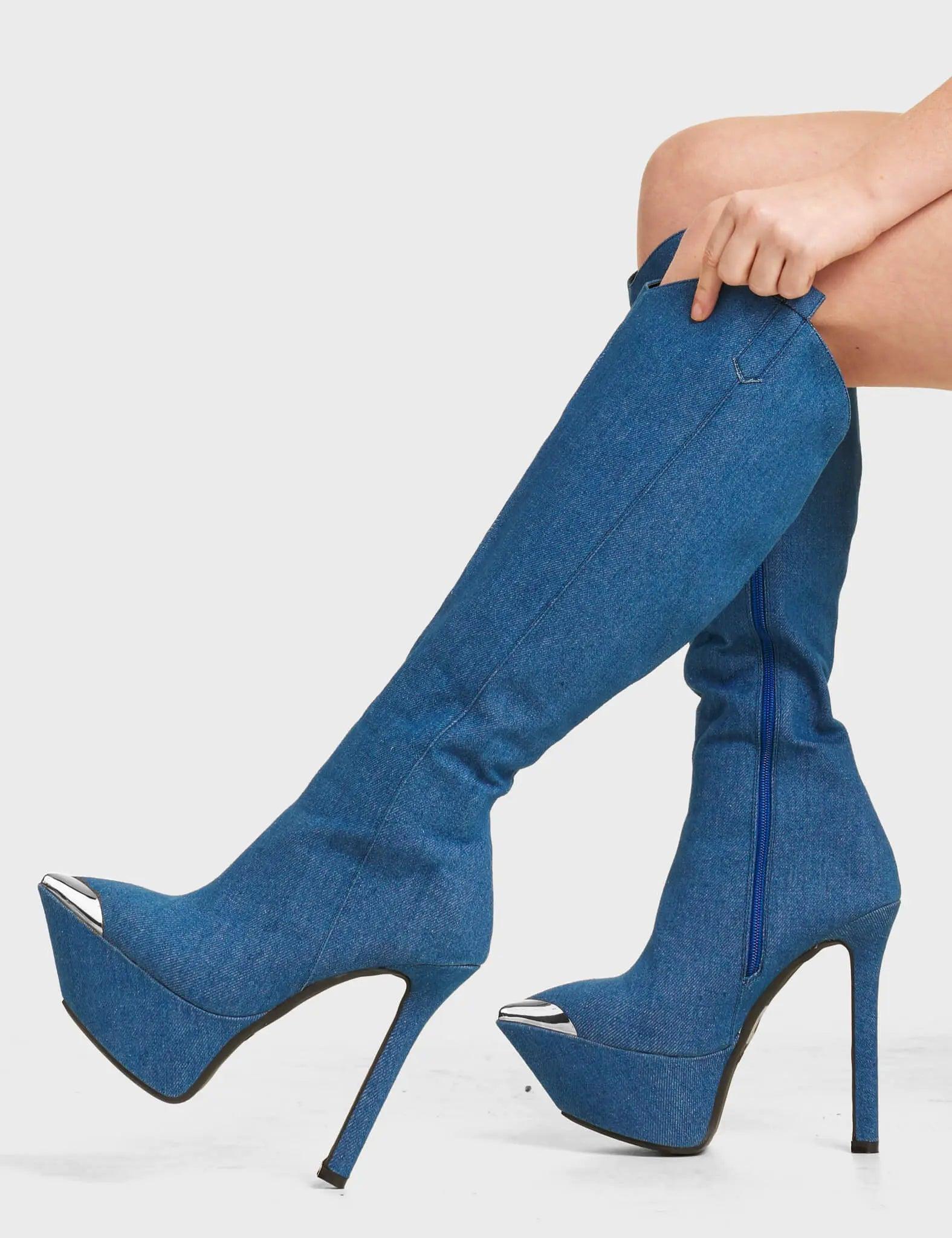 Seal My Fate Platform Knee High Boots Product Image