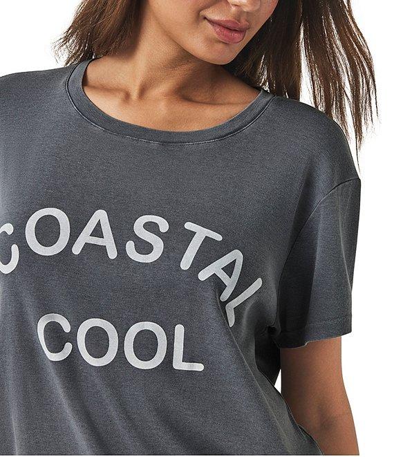 Splendid #double;Coastal Cool#double; Graphic Knit Crew Neck Short Sleeve Boxy Tee Product Image
