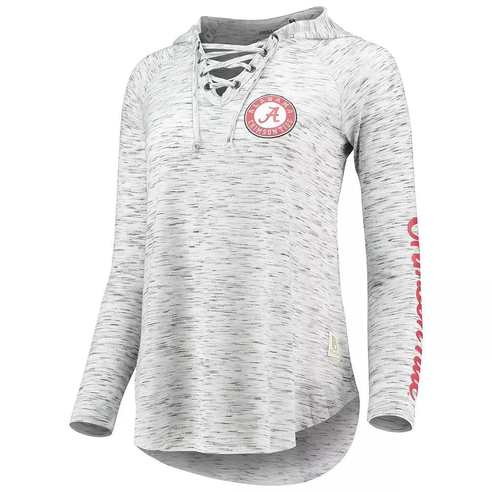 Women's Pressbox Gray Alabama Crimson Tide Space Dye Lace-Up V-Neck Long Sleeve T-Shirt, Size: Small, Grey Product Image