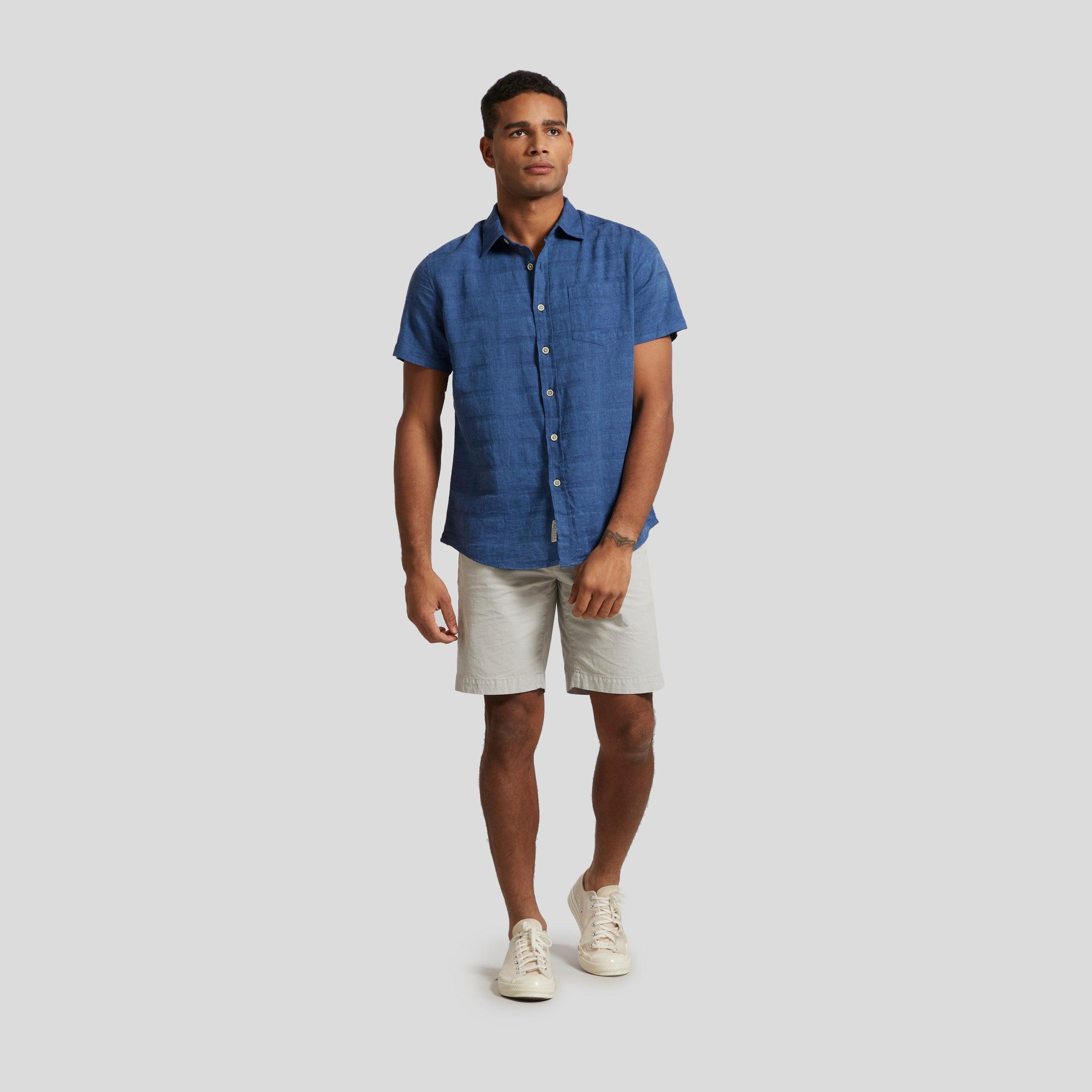 Outback Linen Cotton Dobby Shirt - Ensign Blue (Final Sale)* Product Image