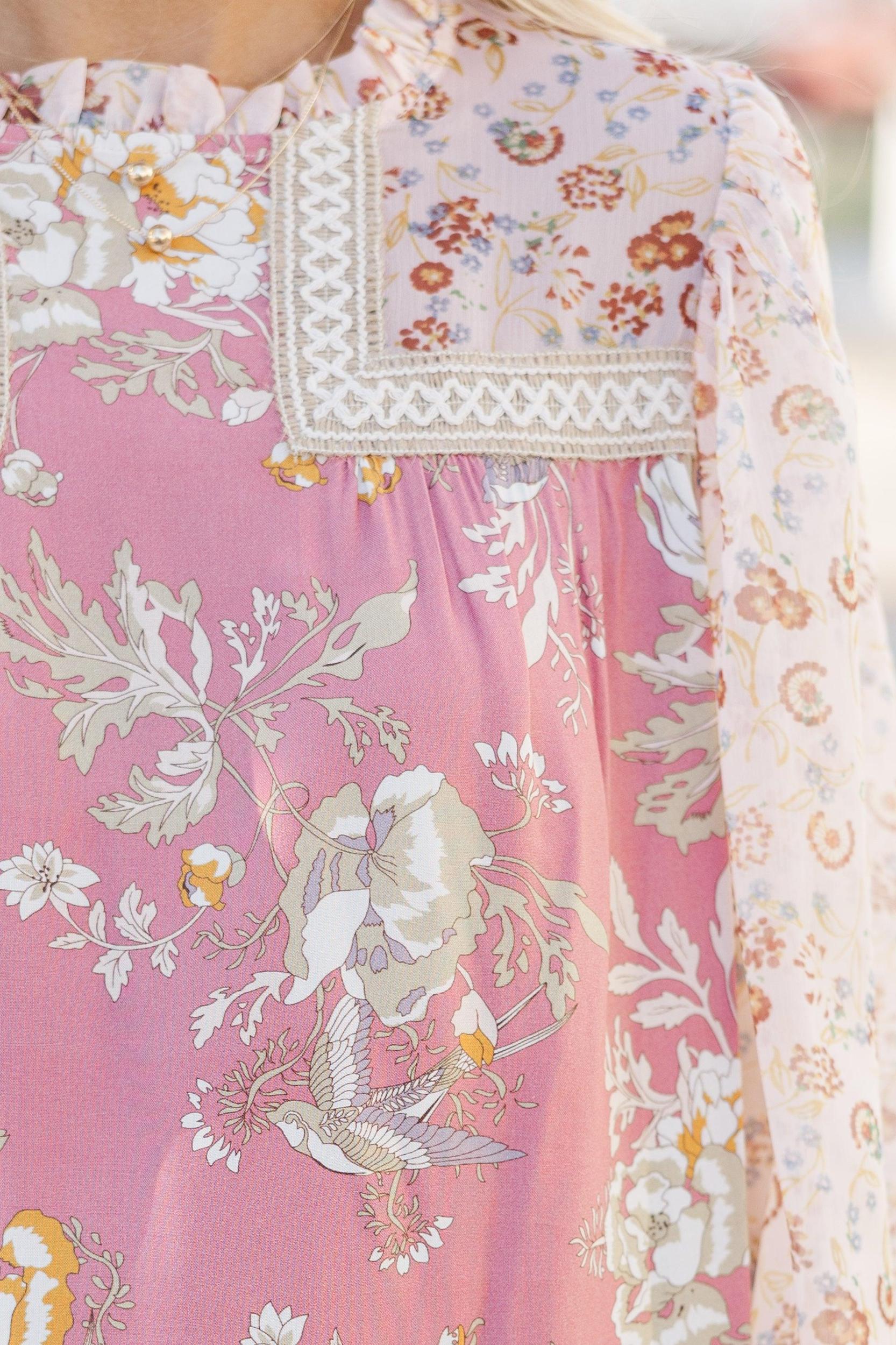 Making Moves Mauve Pink Floral Blouse Female Product Image