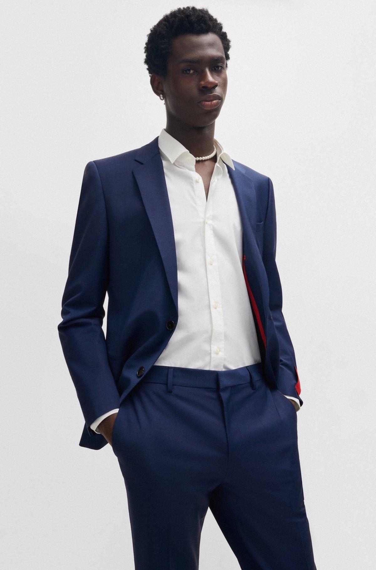 Slim-fit trousers in performance-stretch wool Product Image