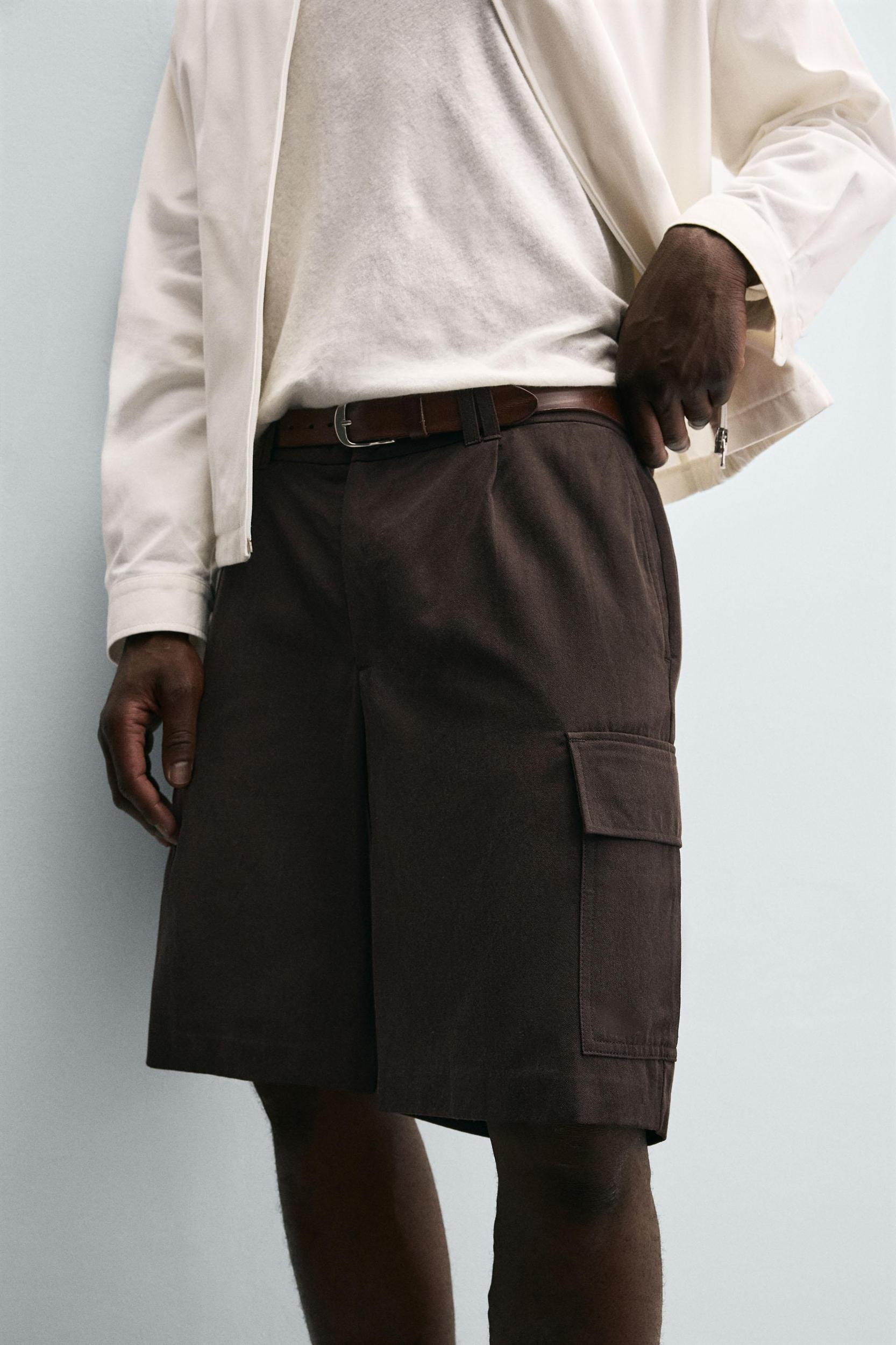LYOCELL-COTTON CARGO SHORTS Product Image