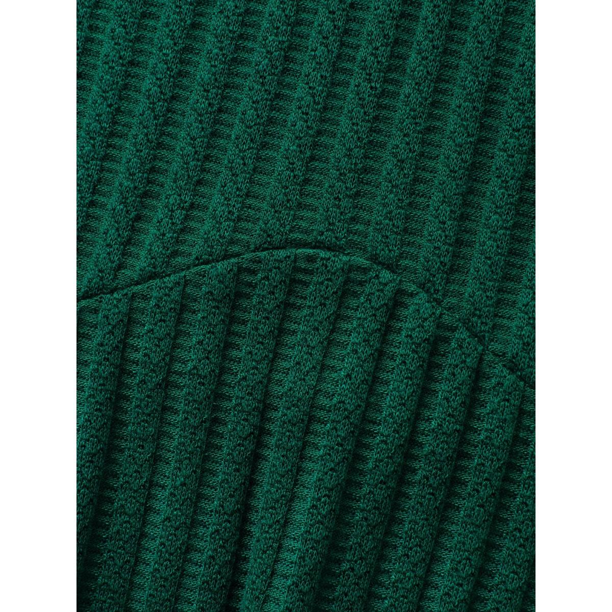 Plus Size Textured Knit V-Neck Cinched-Waist Tank Top Women Teal Leisure V-neck Casual Tank Tops Camis BloomChic 22-24/3X Product Image