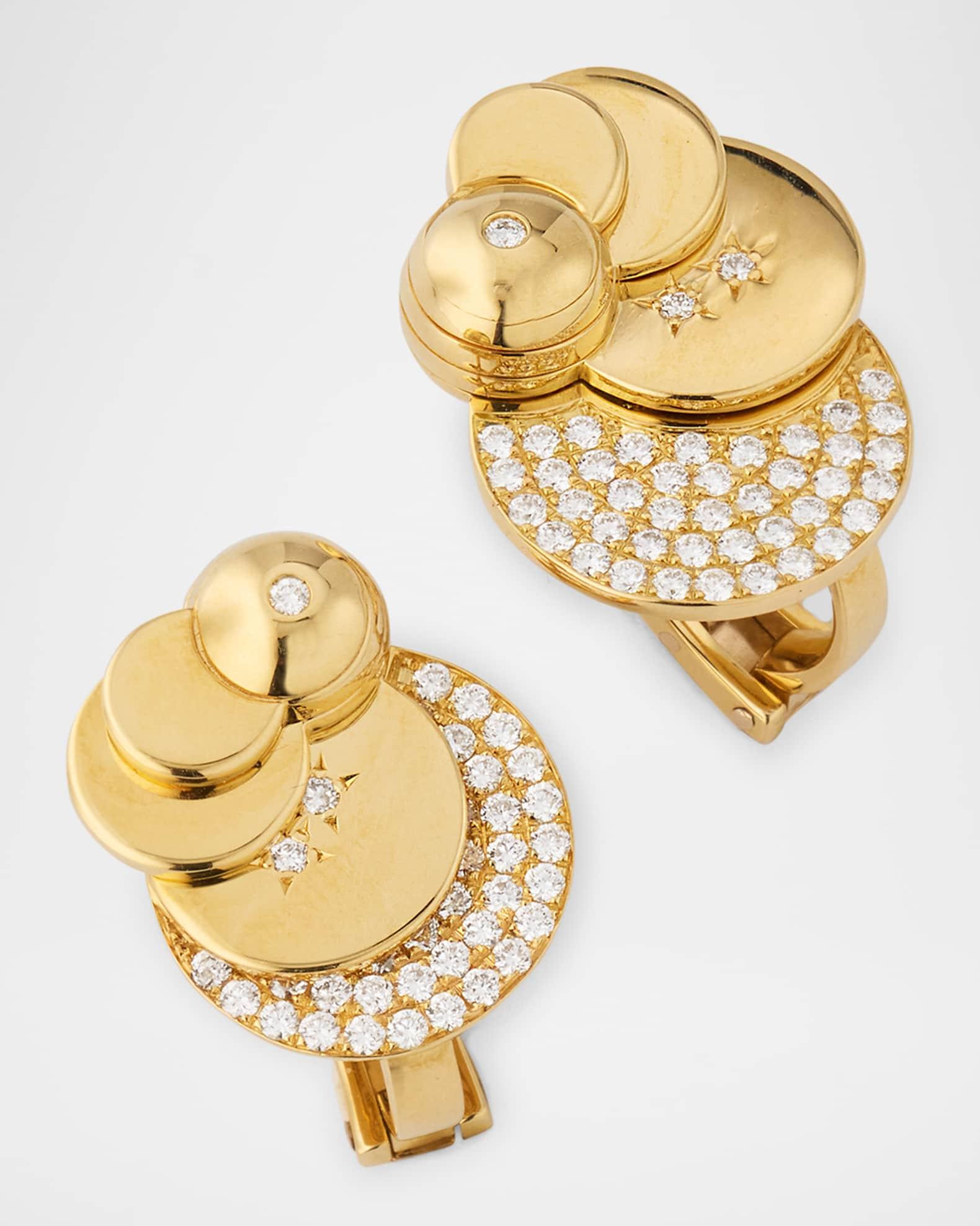 18K Yellow Gold Eclisse Diamond Earrings Product Image