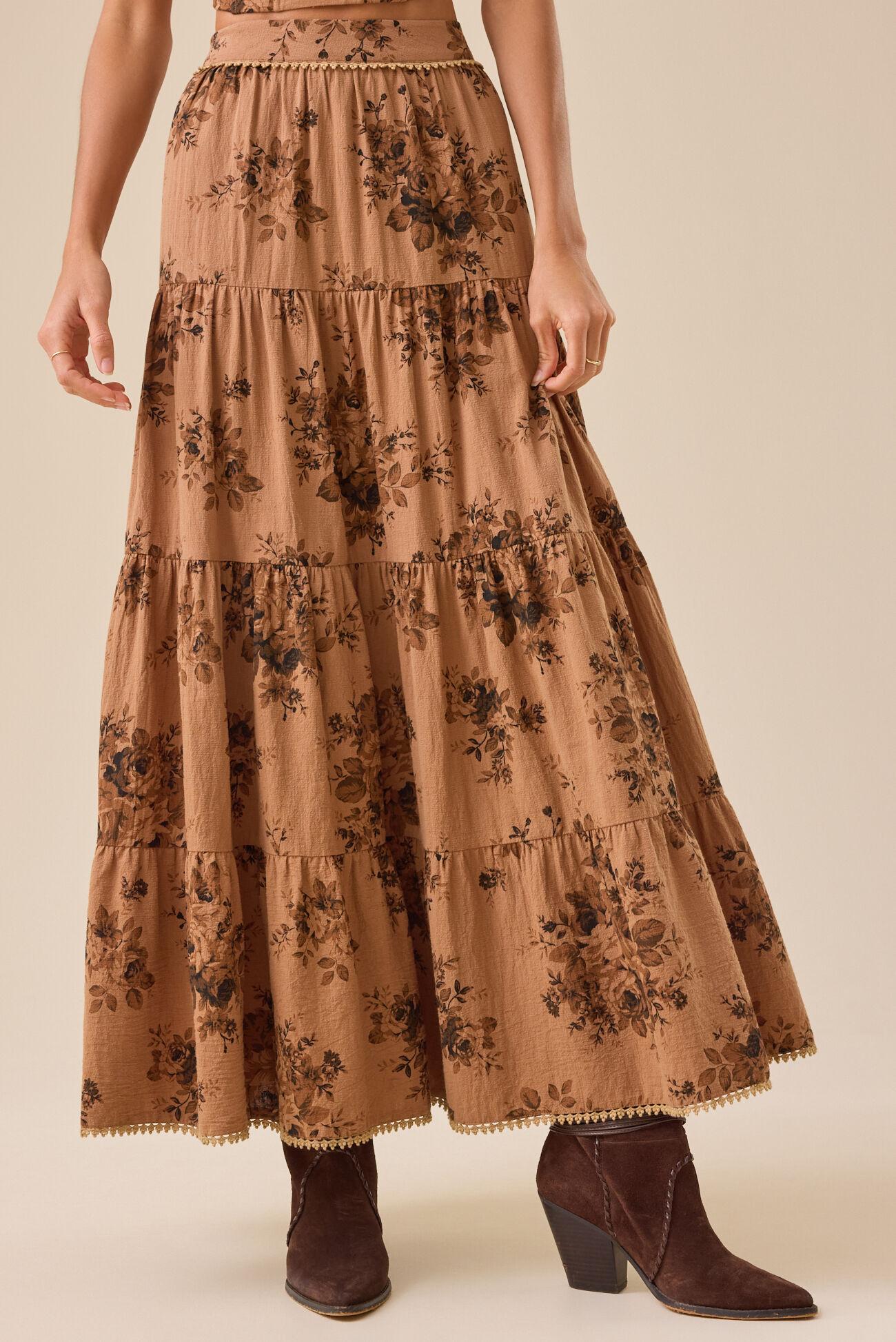 Matilda Floral Tier Midi Skirt Product Image