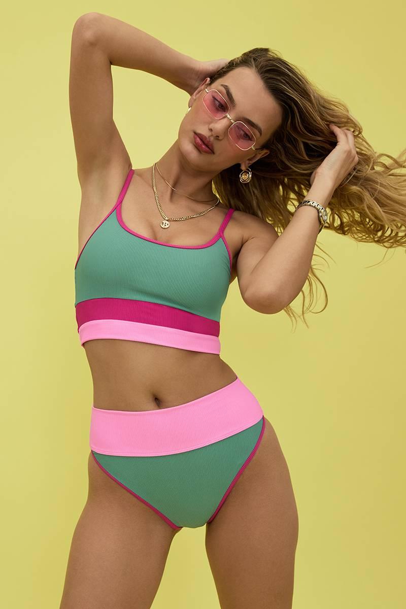 Eva Top Sage Bloom Colorblock Product Image