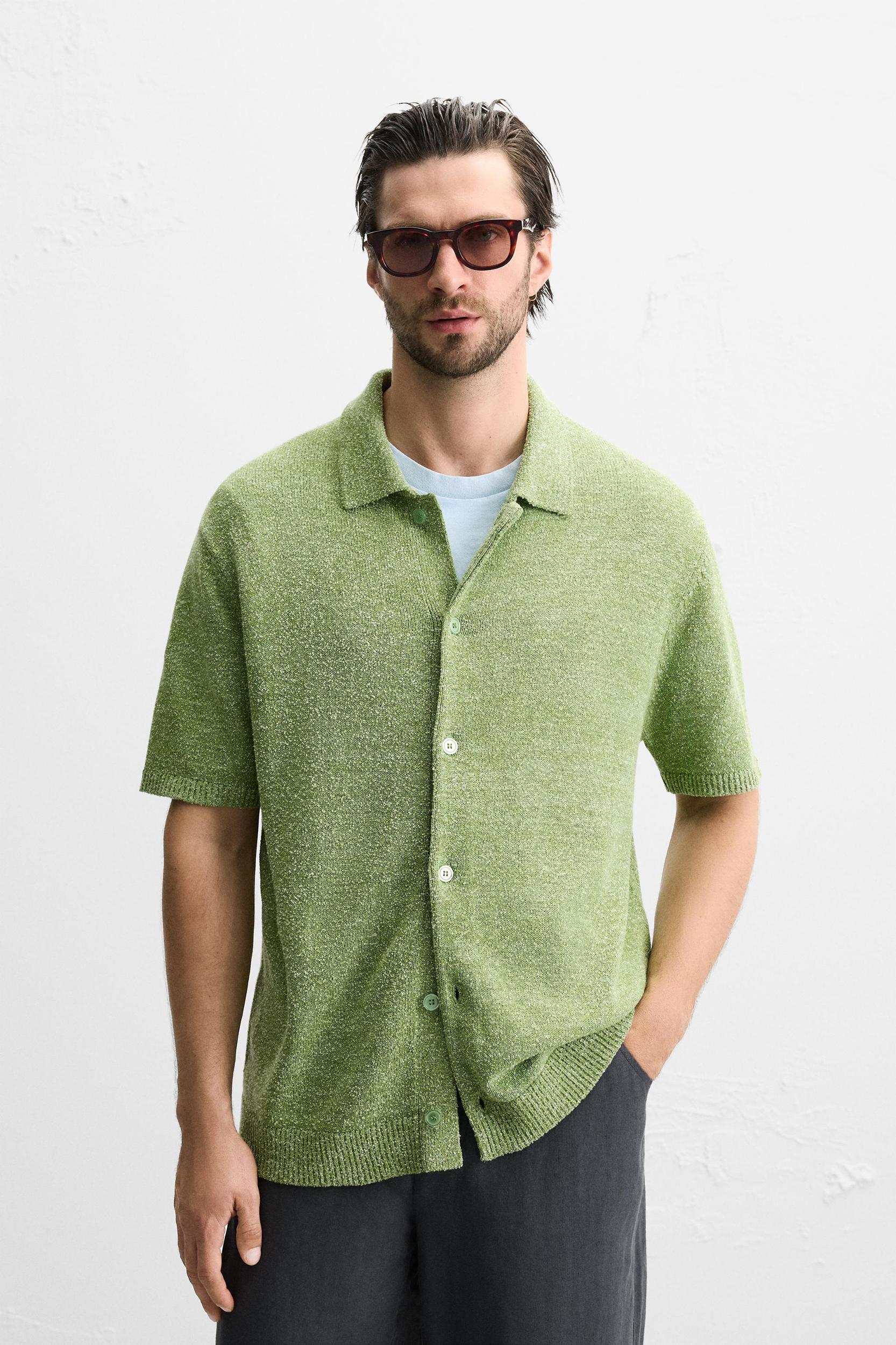BOUCLÉ TEXTURED KNIT SHIRT Product Image