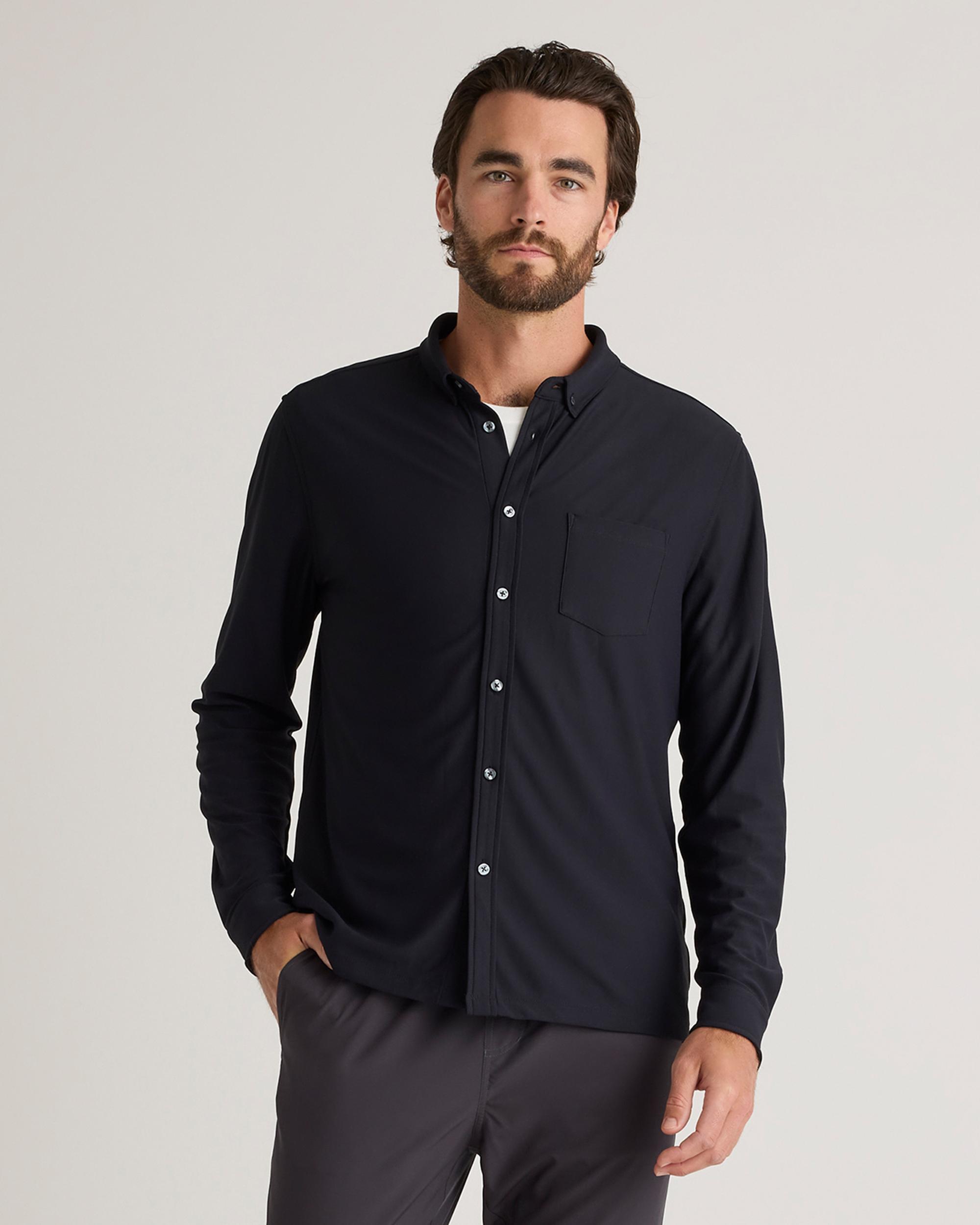 Quince | Men's ProPique Performance Button Down Recycled Polyester Product Image