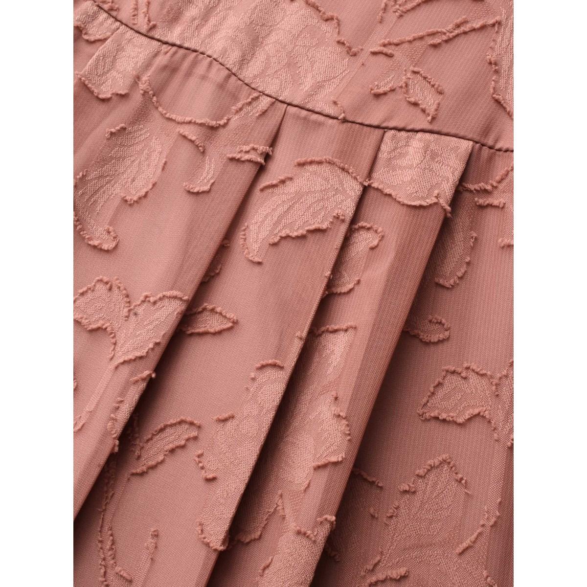 Plus Size Rouge Silhouette Floral Textured Lantern Sleeve Blouse Women Elegant Long Sleeve Round Neck Everyday Blouses BloomChic 28/5X Product Image