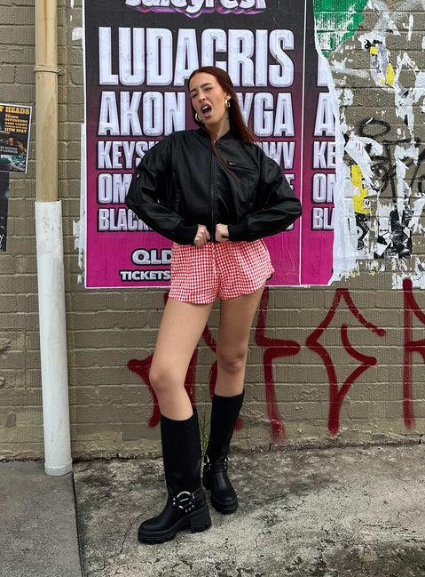 Beach House Shorts Red / White Gingham Product Image