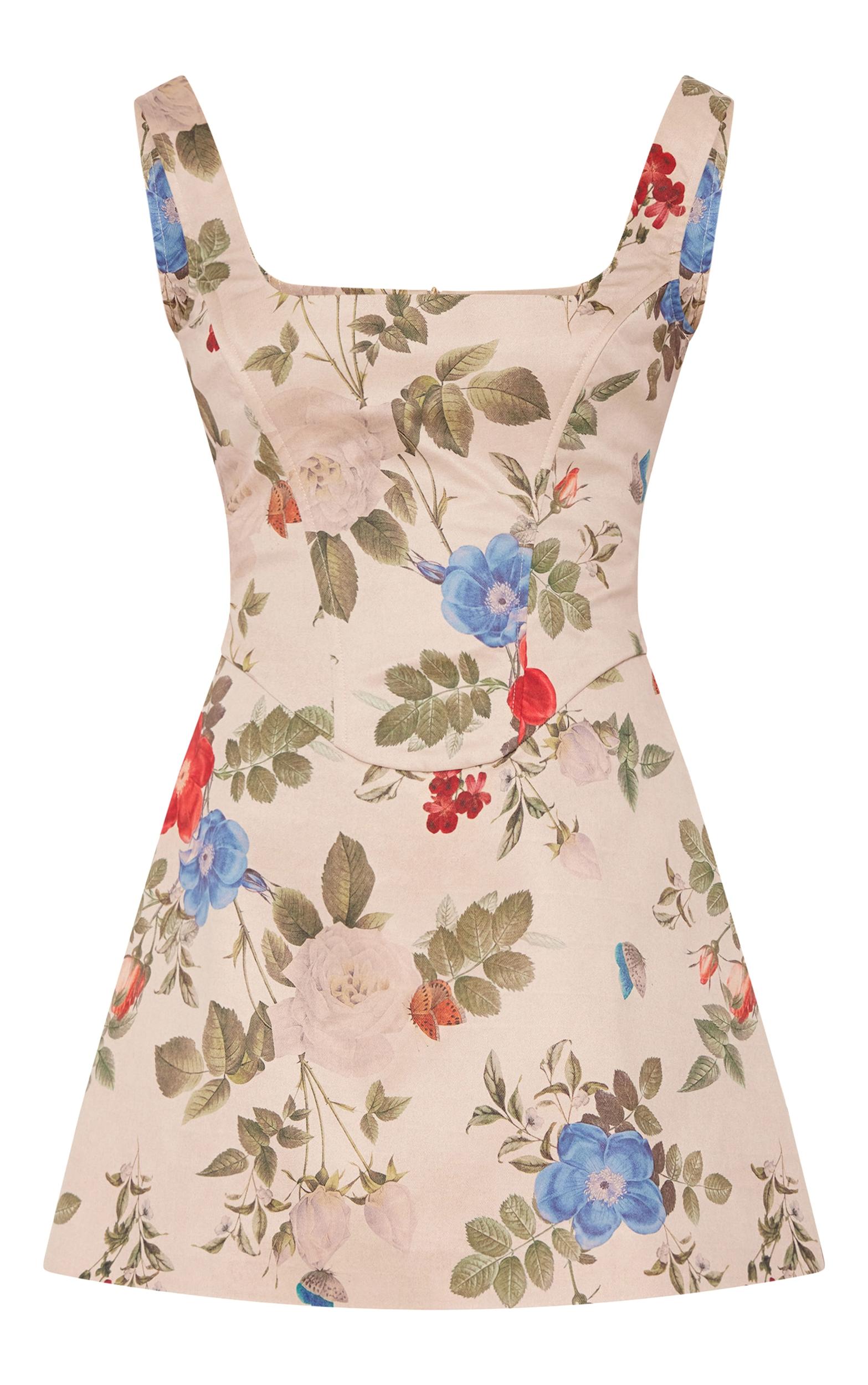 Multi Floral Corset A Line Shift Dress Product Image