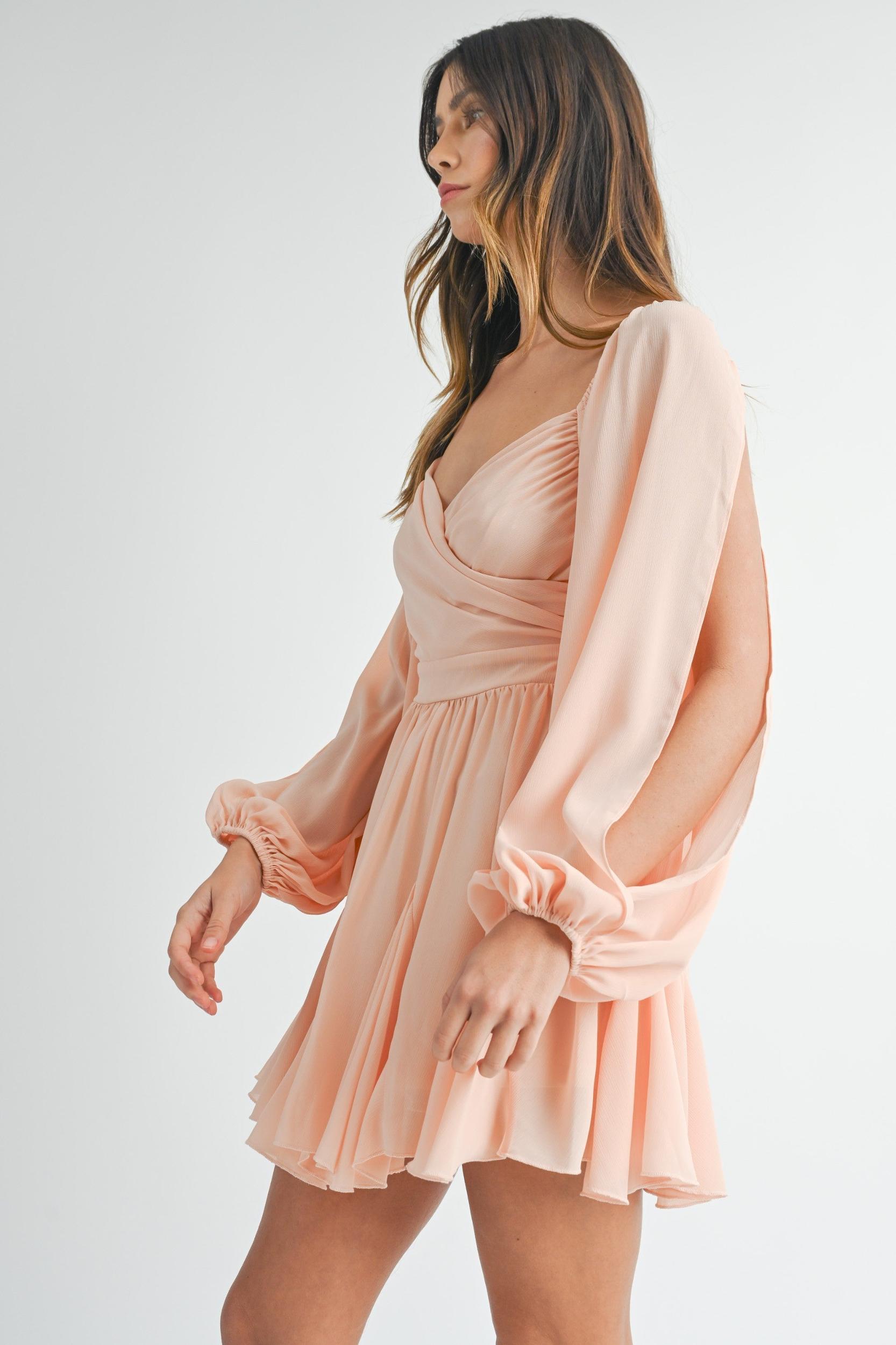 Back Lace Up Ruffle Mini Dress Product Image