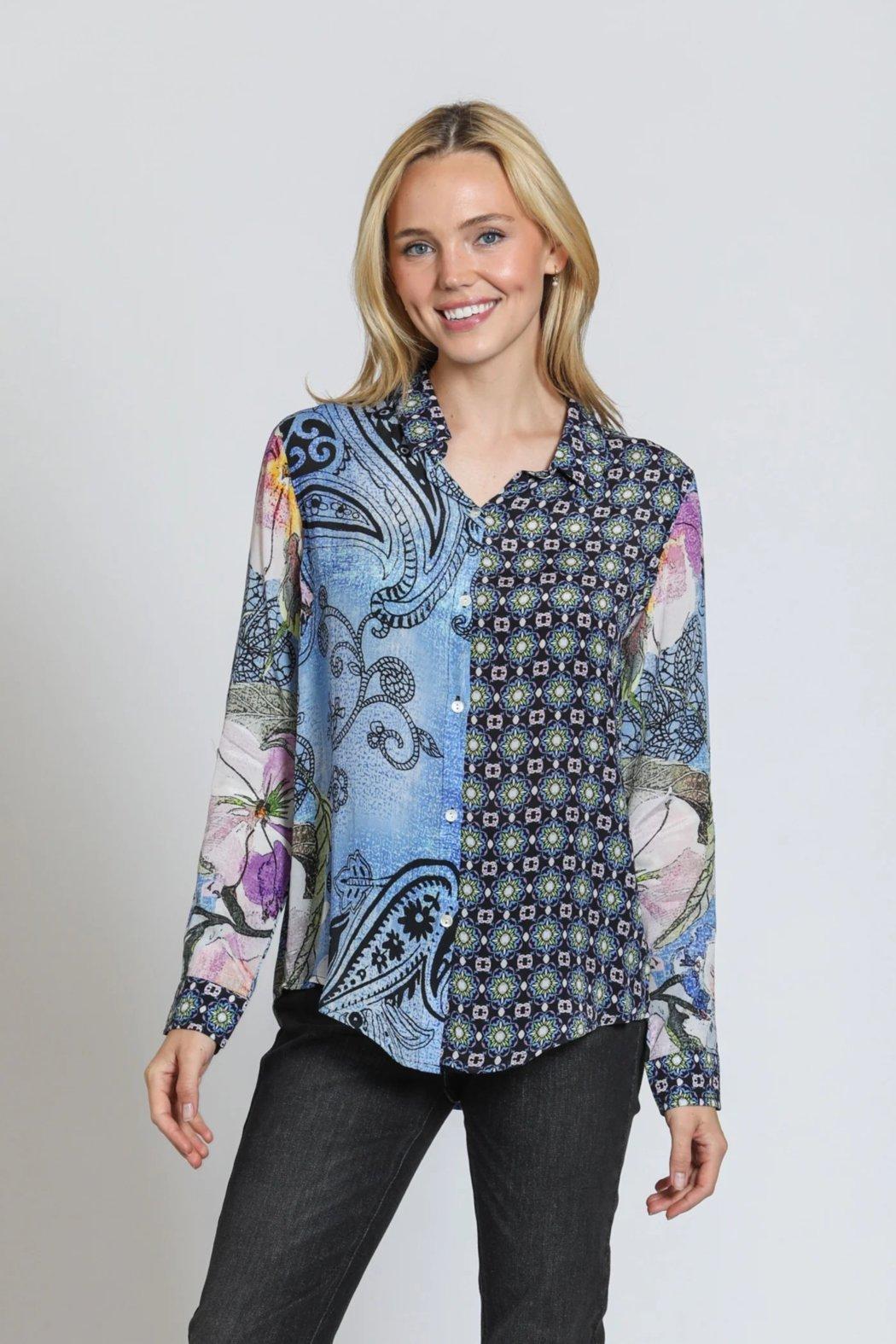 Multi pattern Button Up Product Image