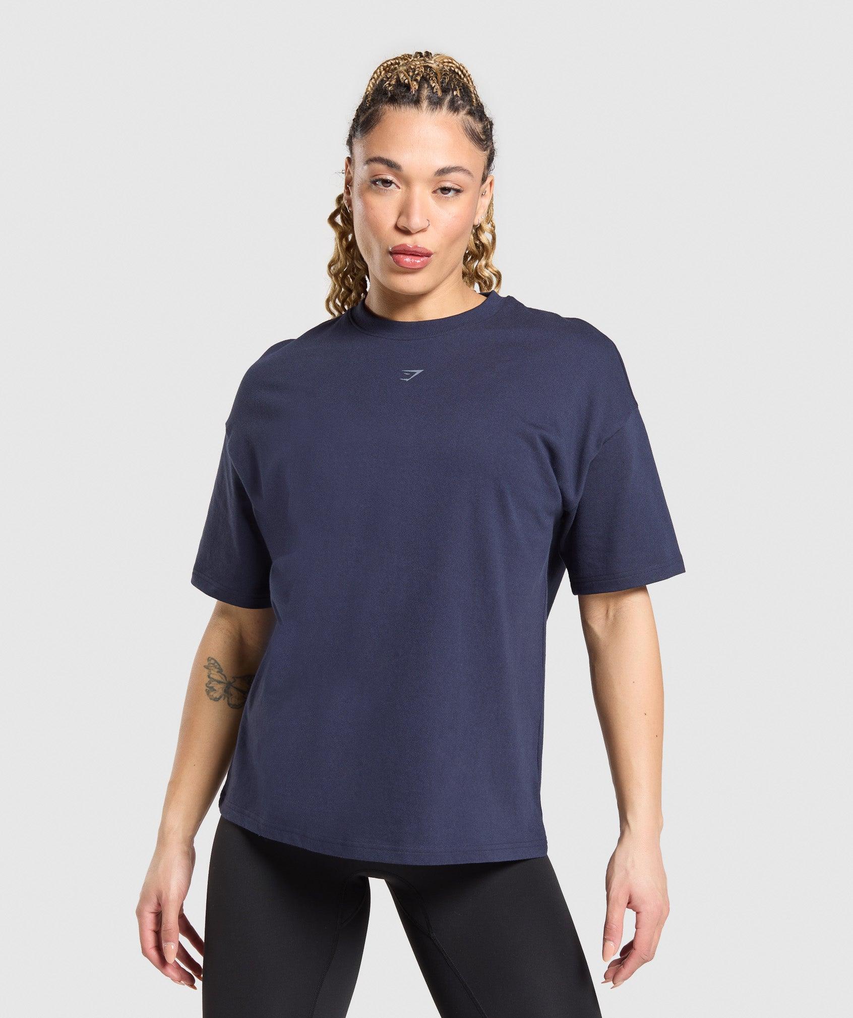 Gymshark Wordmark Graphic T-Shirt - Heavy Blue Female Product Image