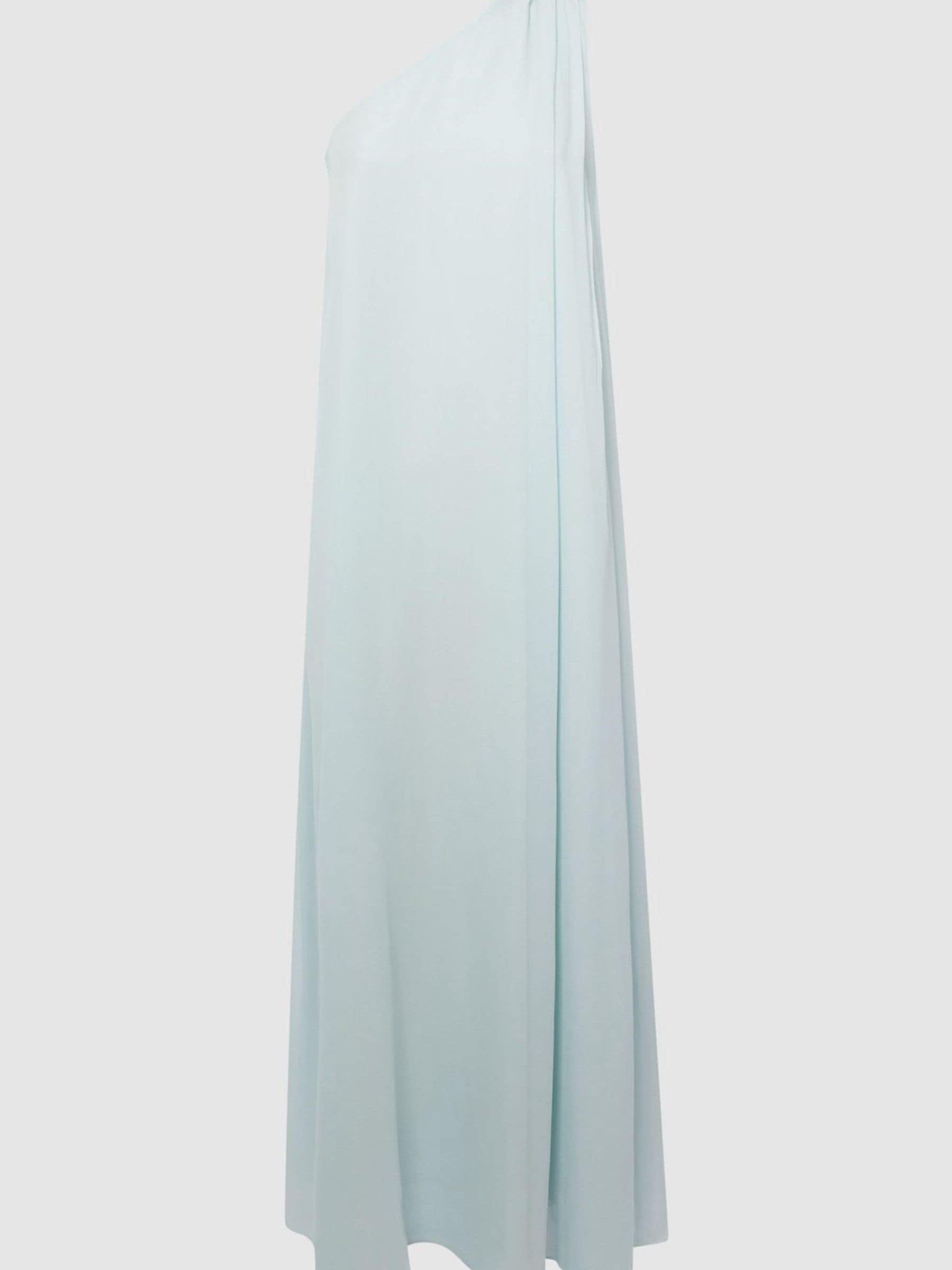 One Shoulder Maxi Dress in Green Product Image