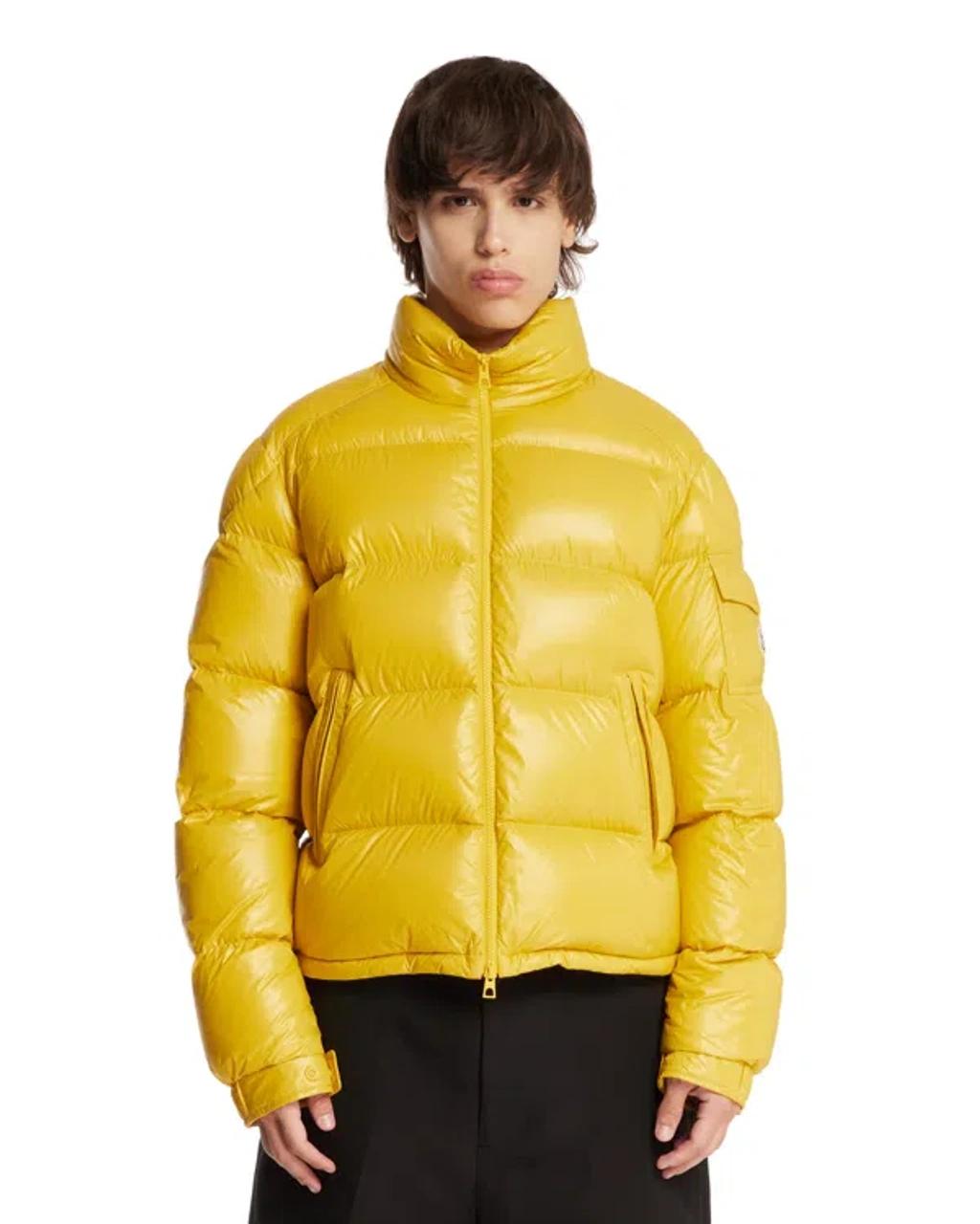 MONCLER Levitha Hooded Short Down Jacket In Yellow Product Image