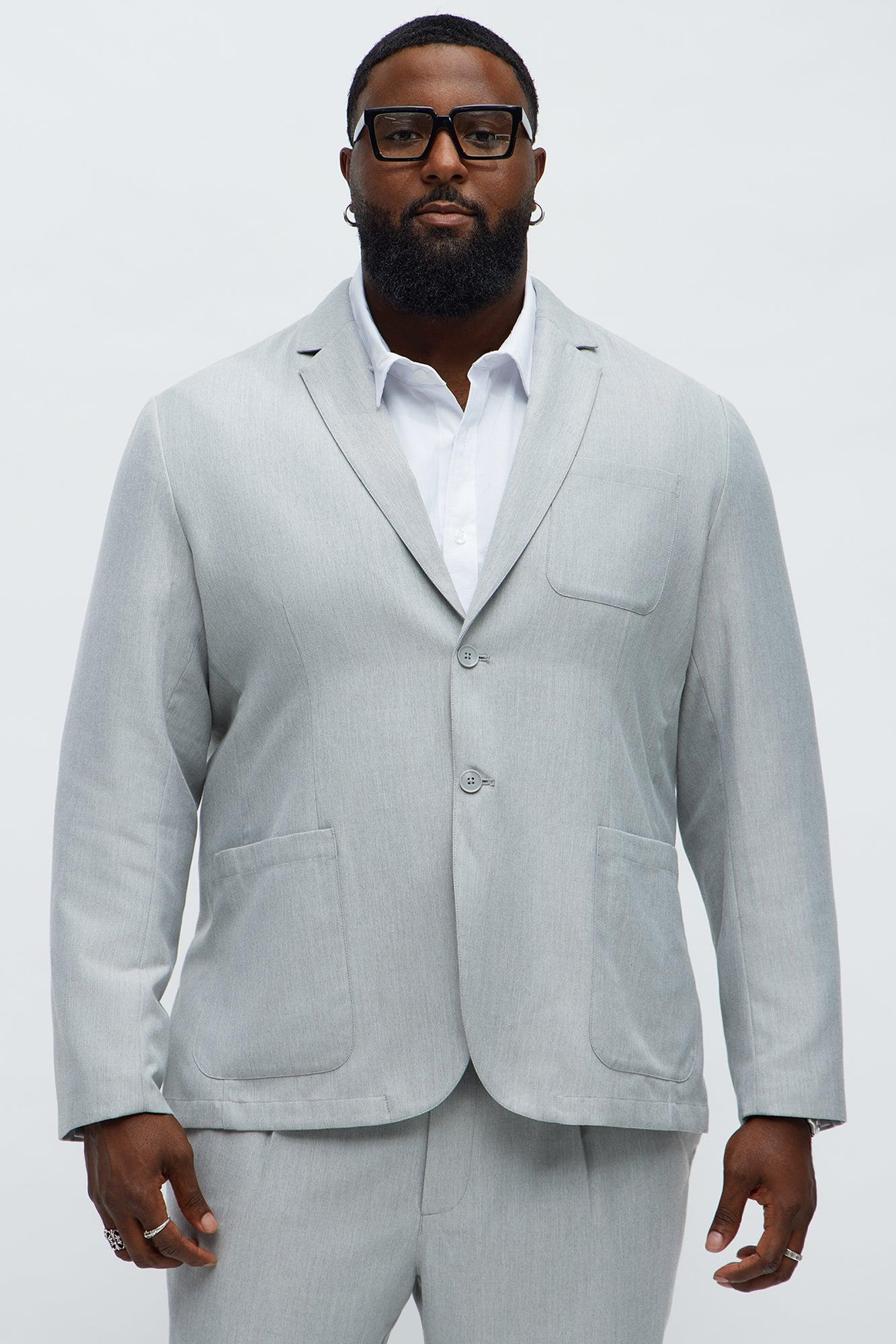Slim Modern Lightweight Everyday Jacket - Light Grey Male Product Image