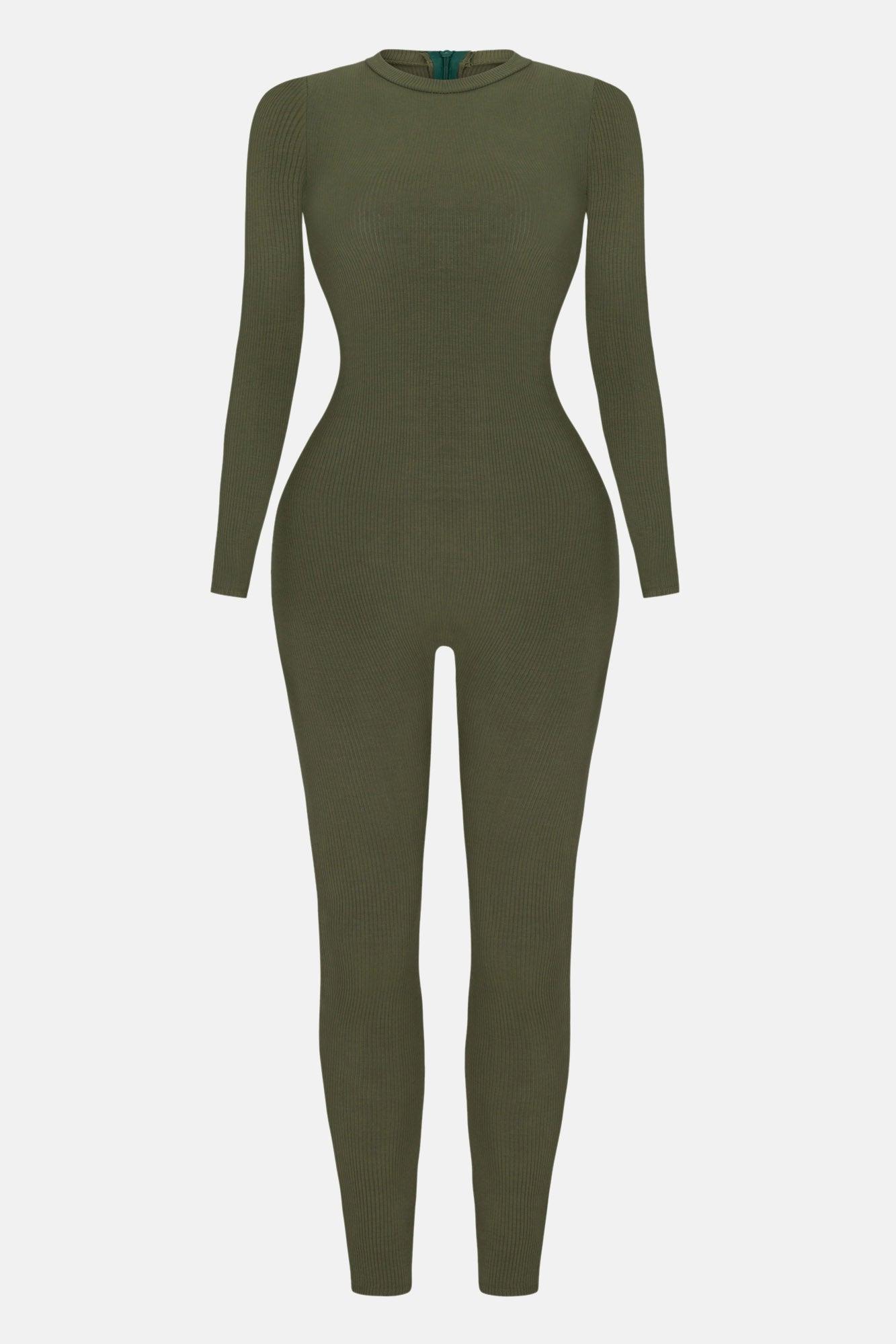 Maribel Snatched Jumpsuit - Olive Product Image