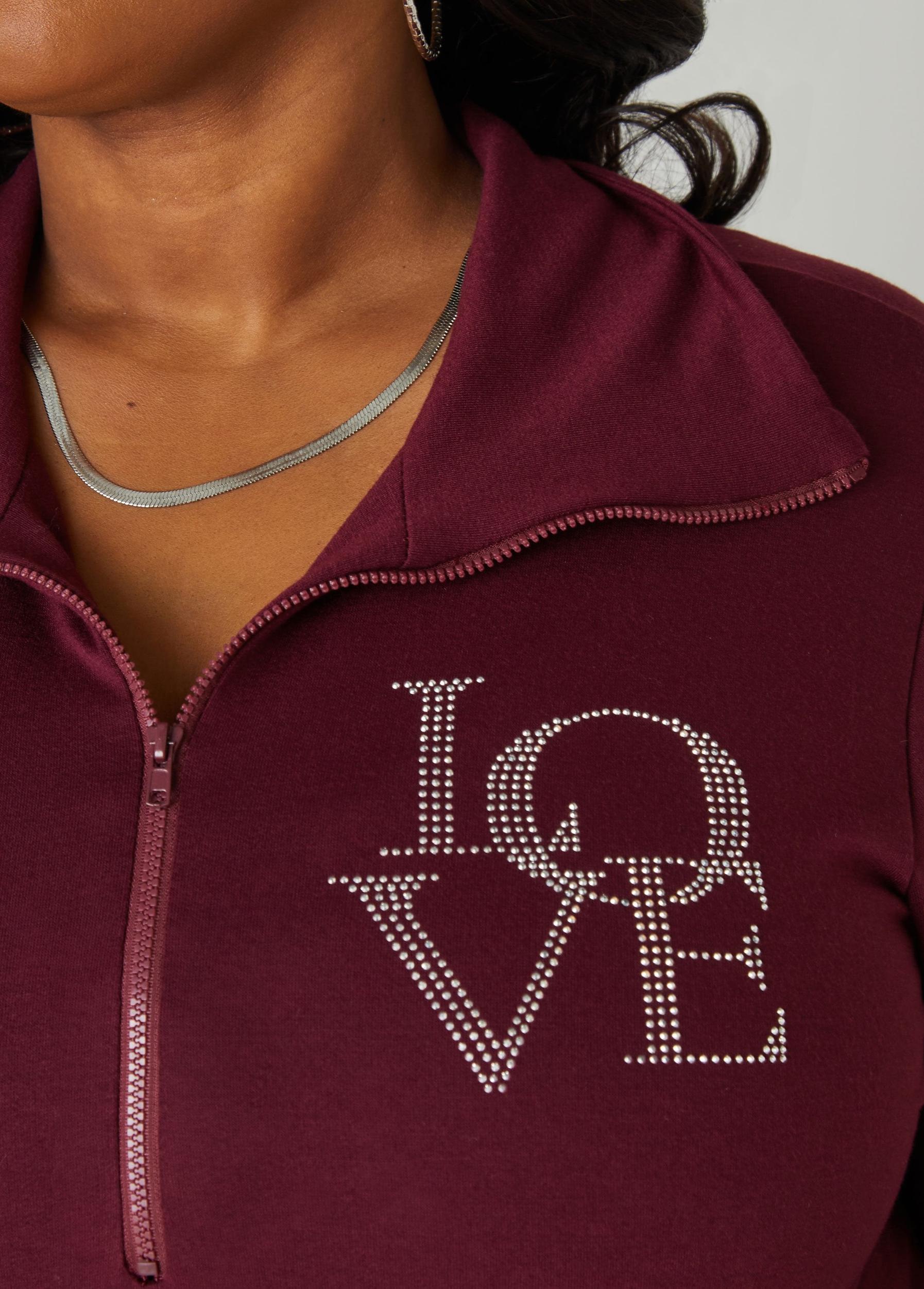 Plus Size Love Crystal Pullover Ashley Stewart Product Image