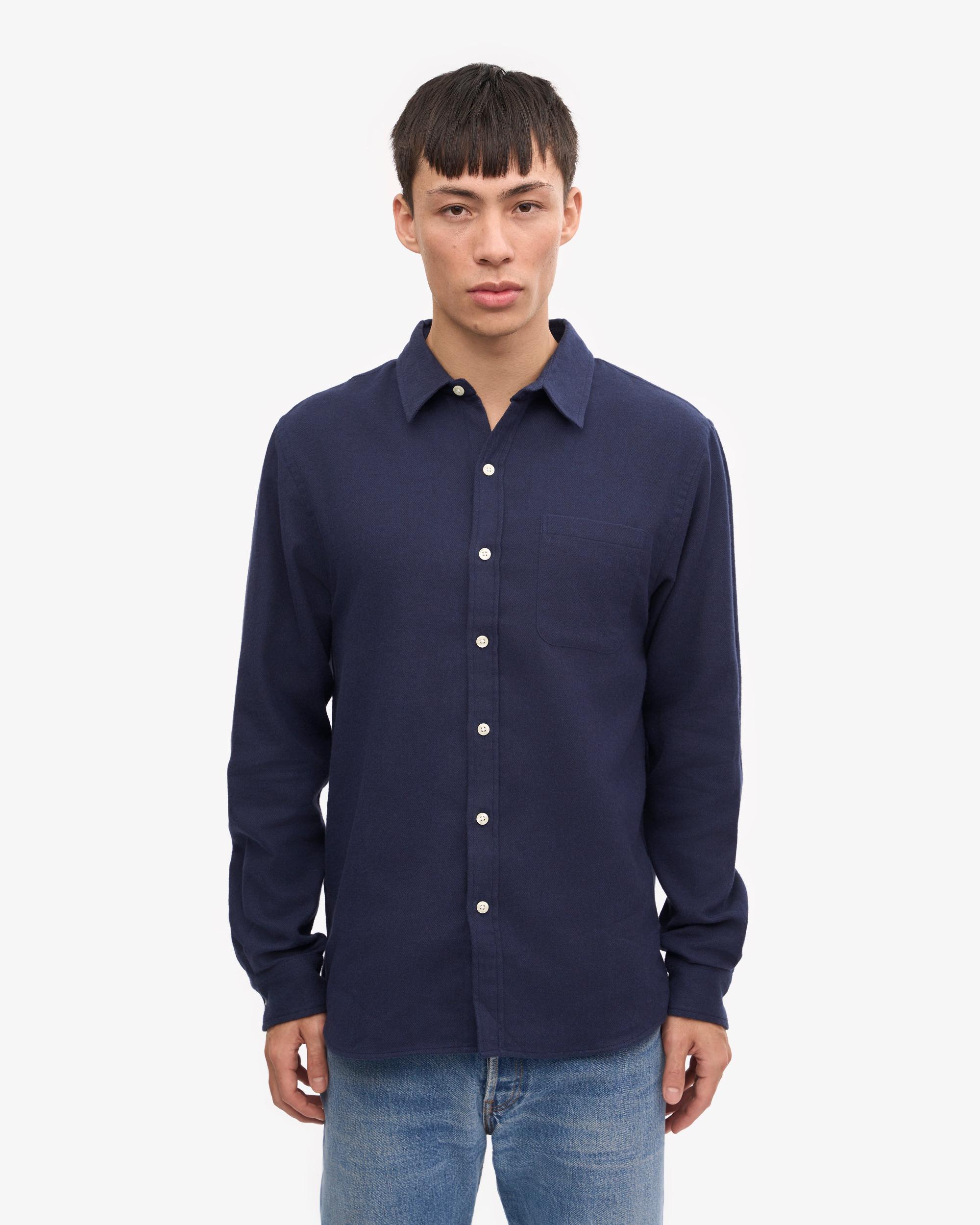 Organic Flannel Shirt - Deep Black Product Image