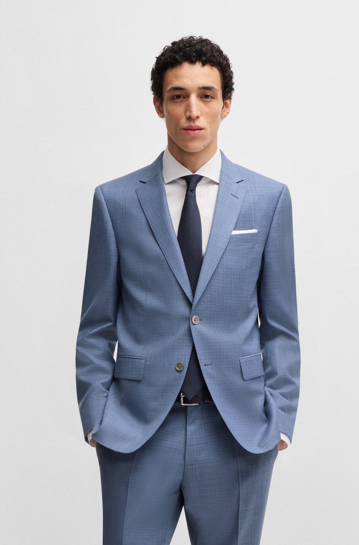 Slim-fit suit in patterned wool Product Image
